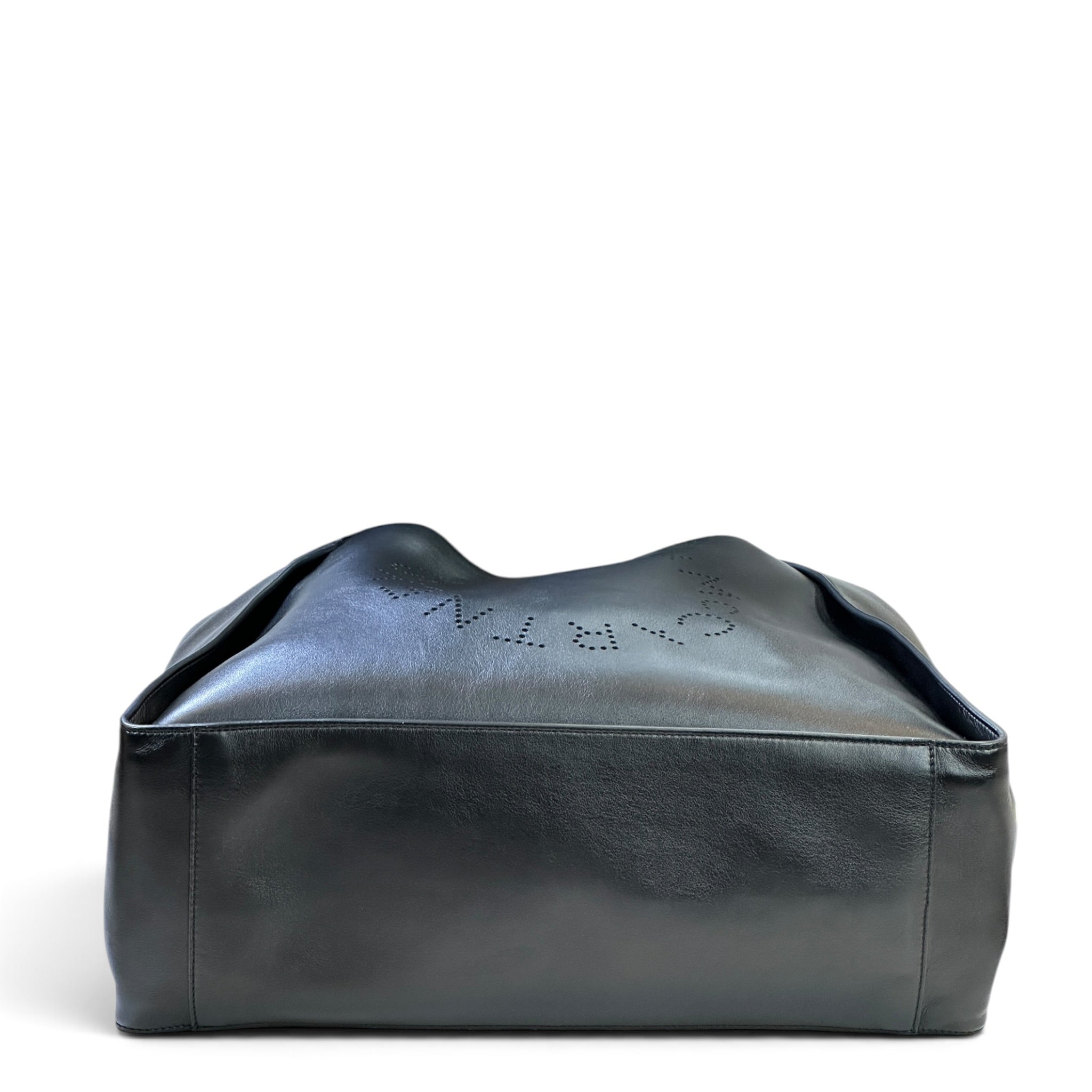 Stella Mccartney Stella Logo Black Leather Large Shoulder Tote Bag