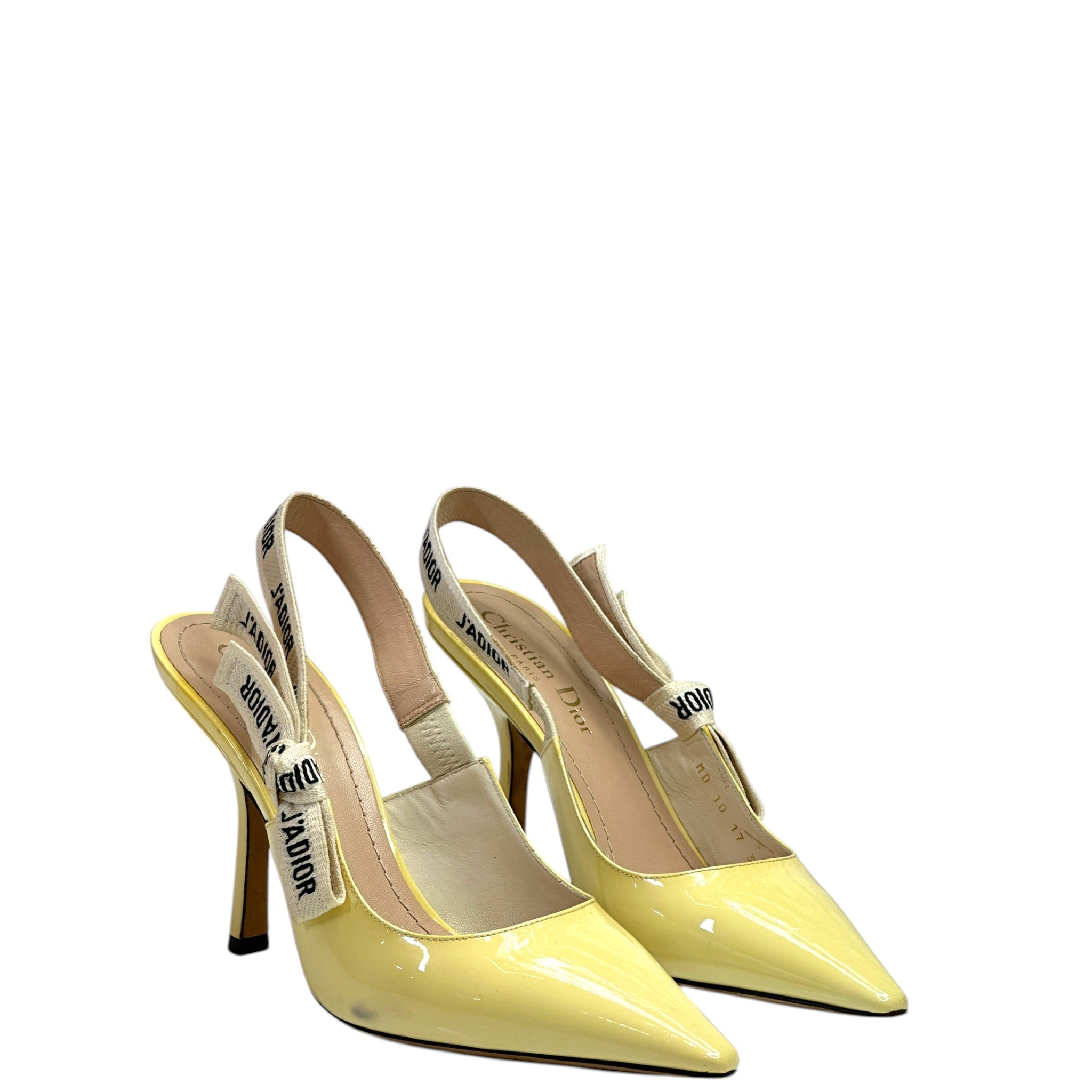 Dior J'Adior Slingback Pumps cream patent calfskin Size EU 37