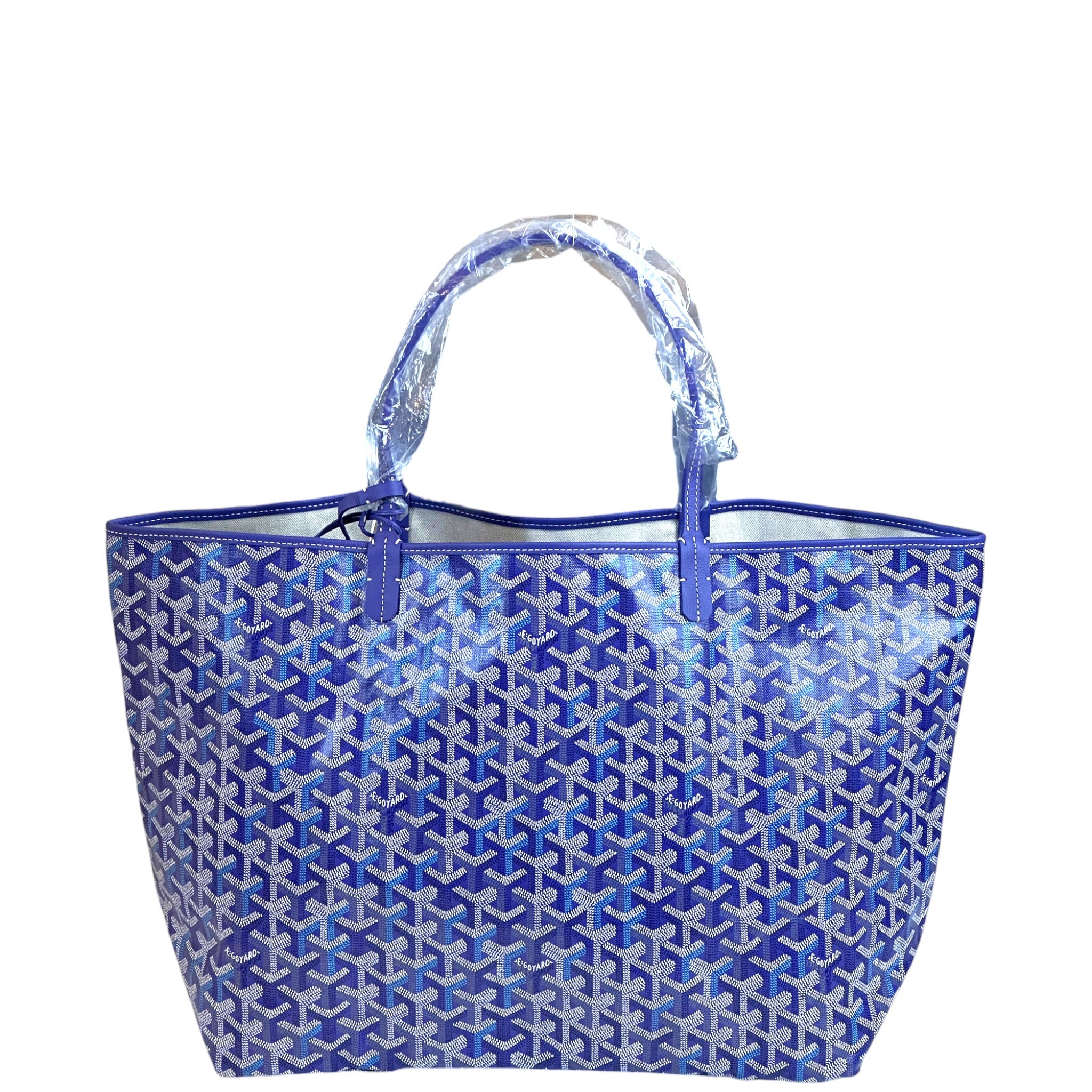 Goyard St Louis GM Tote Blueberry Purple Goyardine Magnetic Closure