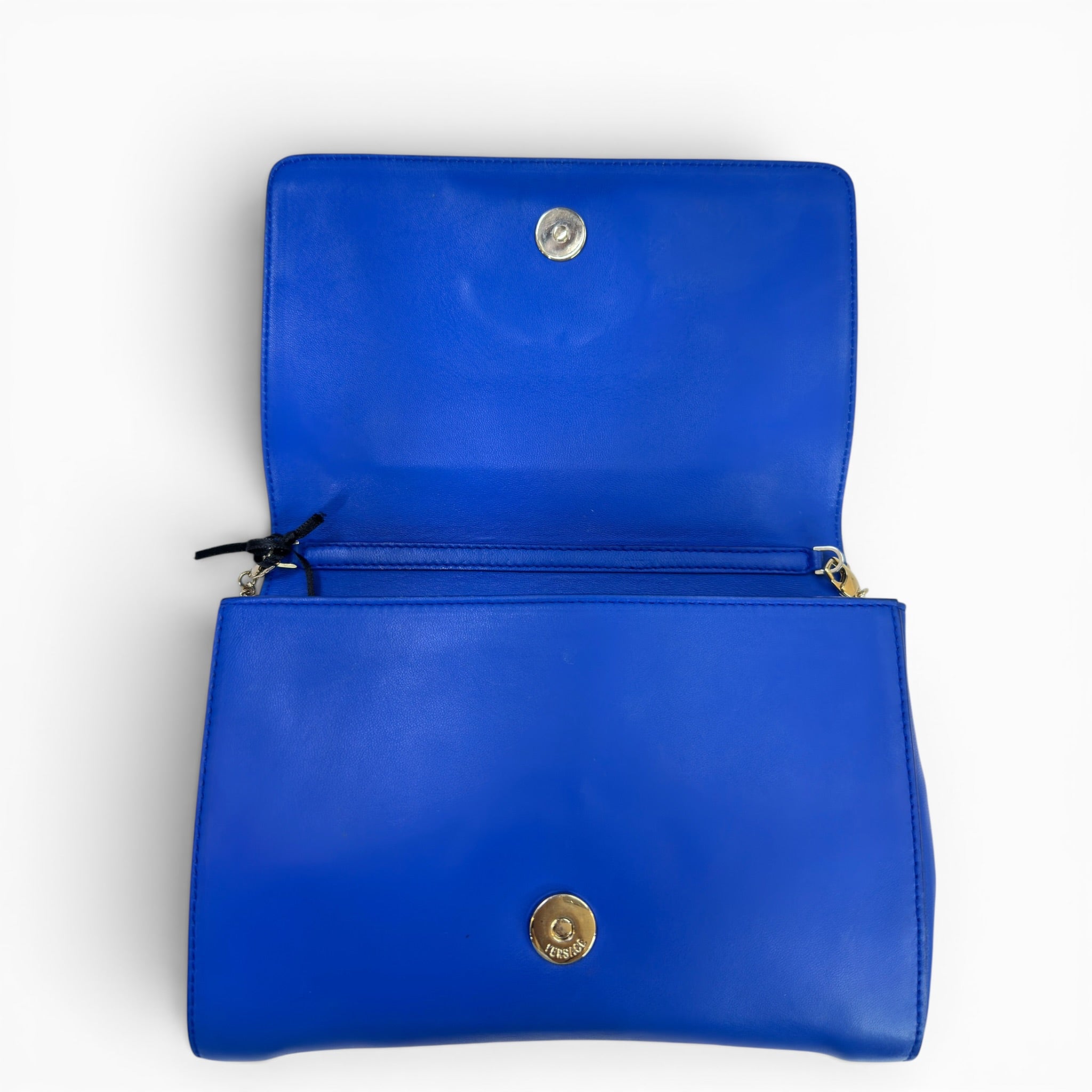 Versace La Medusa Blue Leather Bag