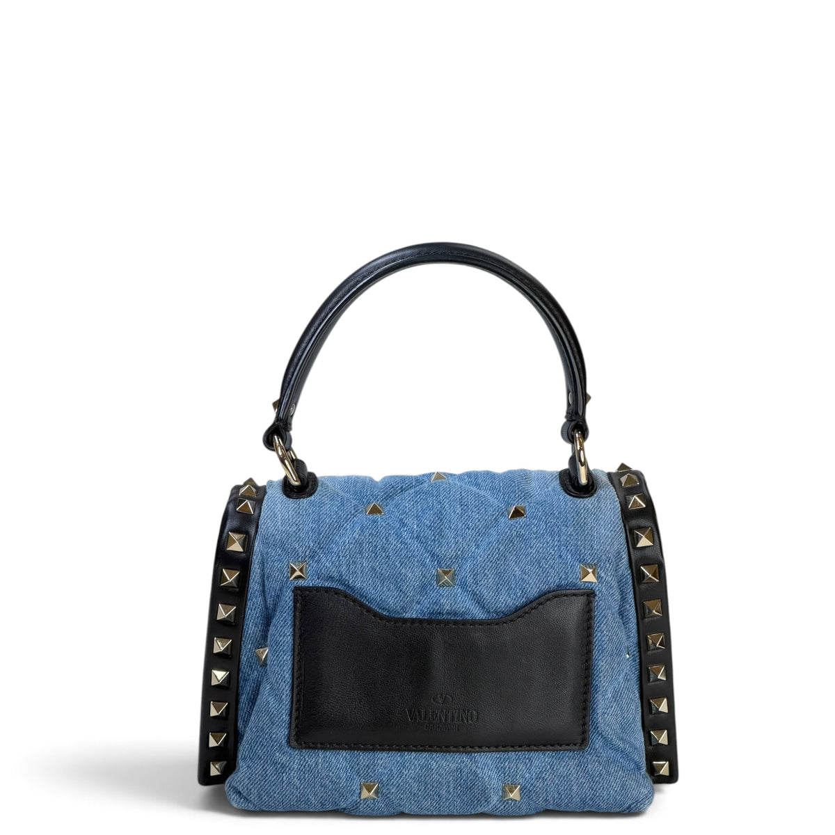 Valentino Garvani Candystud small denim top handle handbag