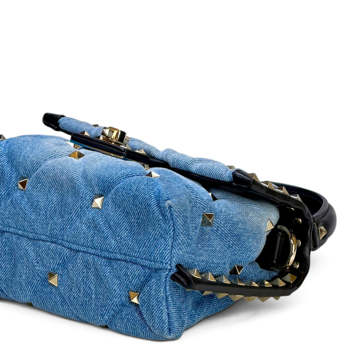 Valentino Garvani Candystud small denim top handle handbag
