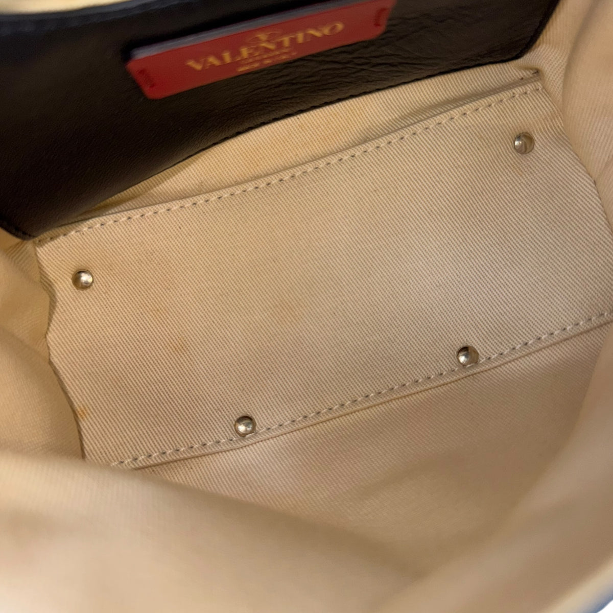 Valentino Garvani Candystud small denim top handle handbag