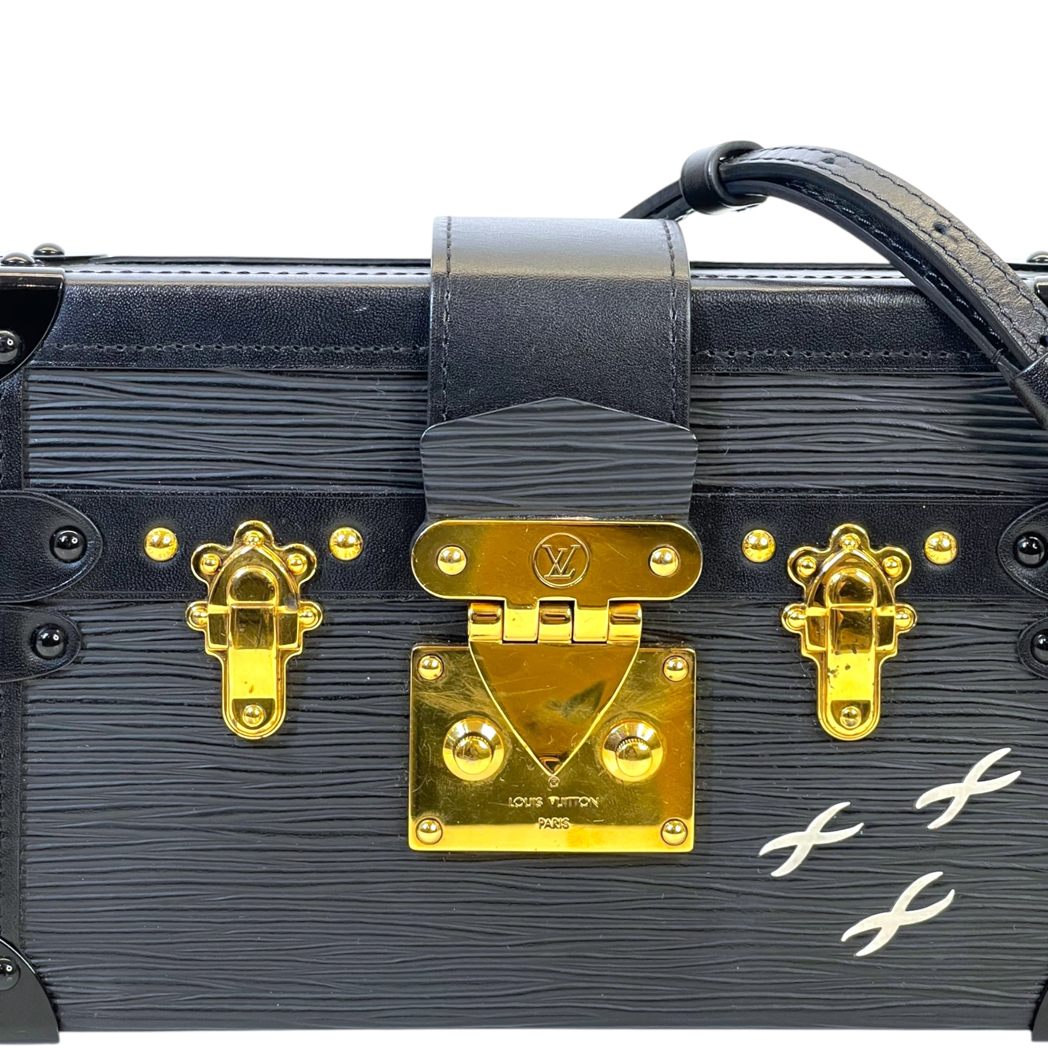 Louis Vuitton Petite Malle Bag Black Epi Leather