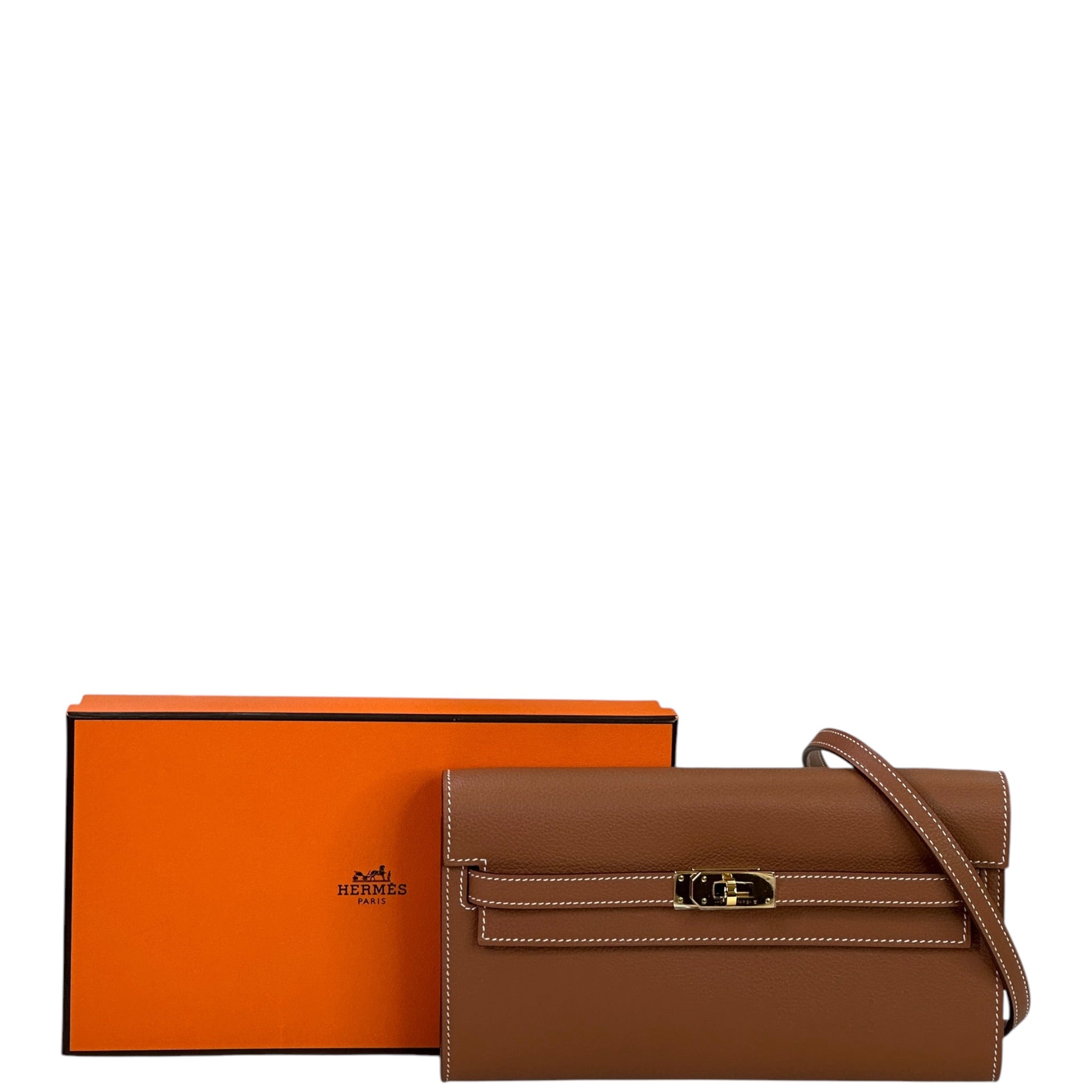 Hermès Kelly To Go Wallet Gold Evercolor GHW