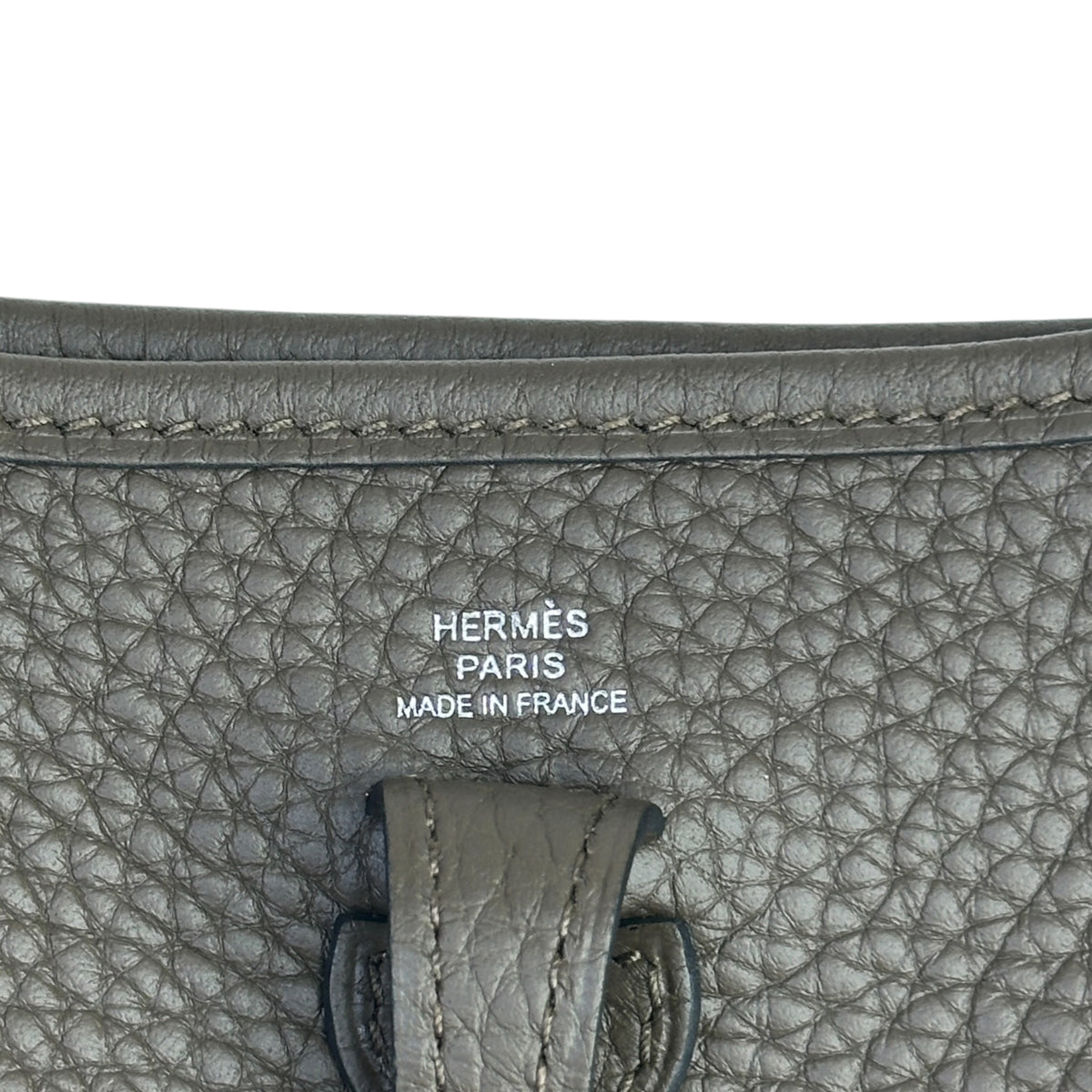 Hermes Evelyne Mini TPM Gray-Brown Leather Crossbody Bag