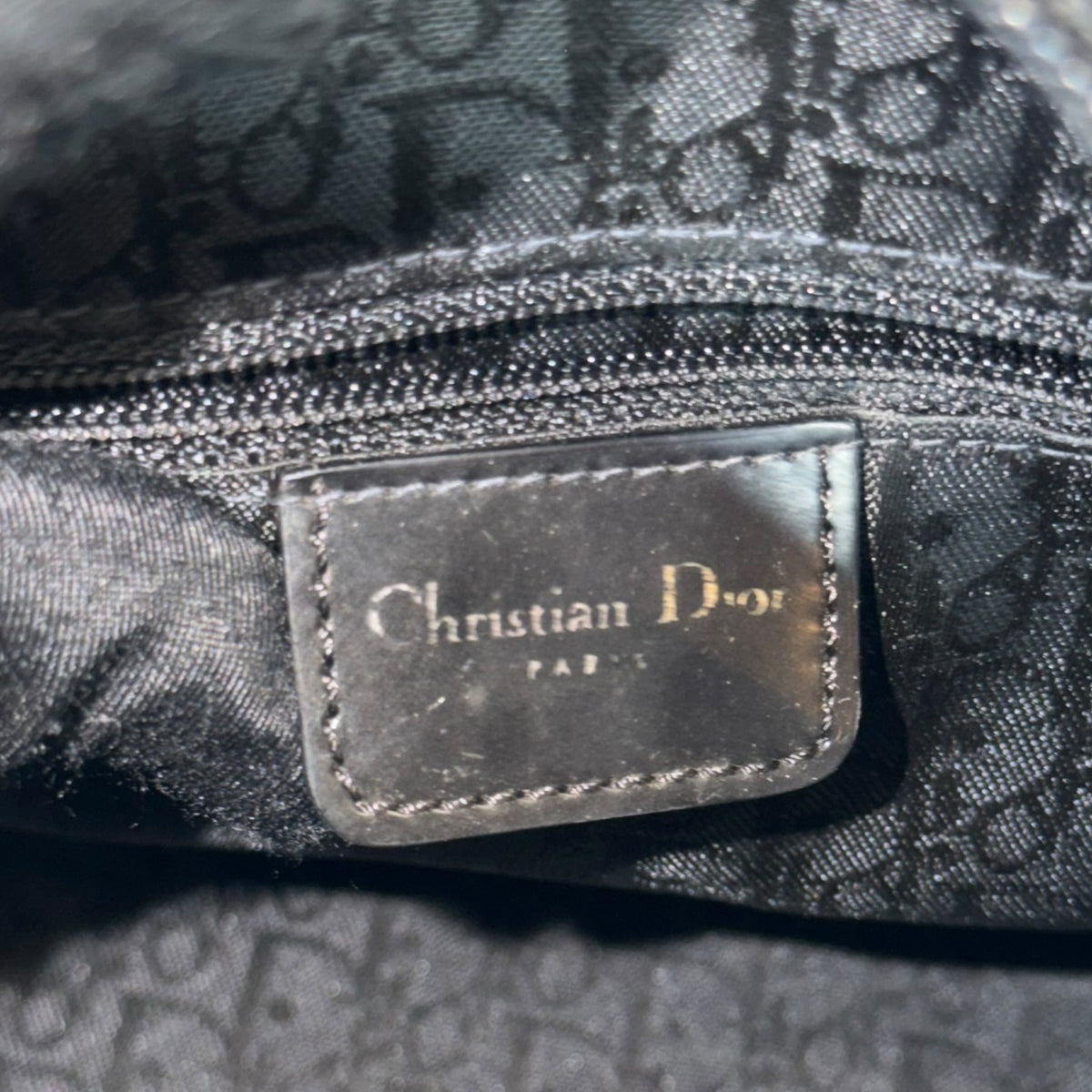 Christian Dior Gambler Dice Bowling small Black leather Satchel bag