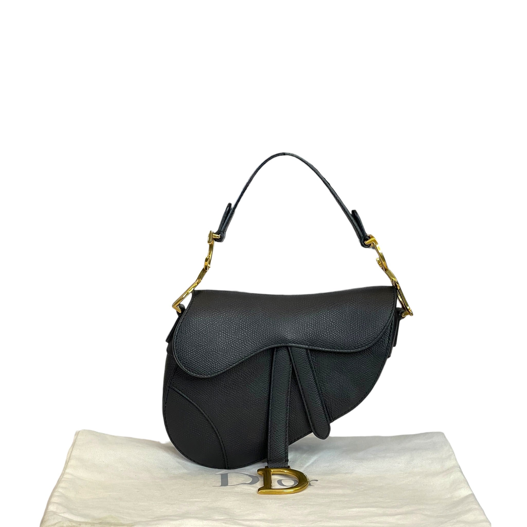 Dior Mini Saddle Bag Black Grained Calfskin