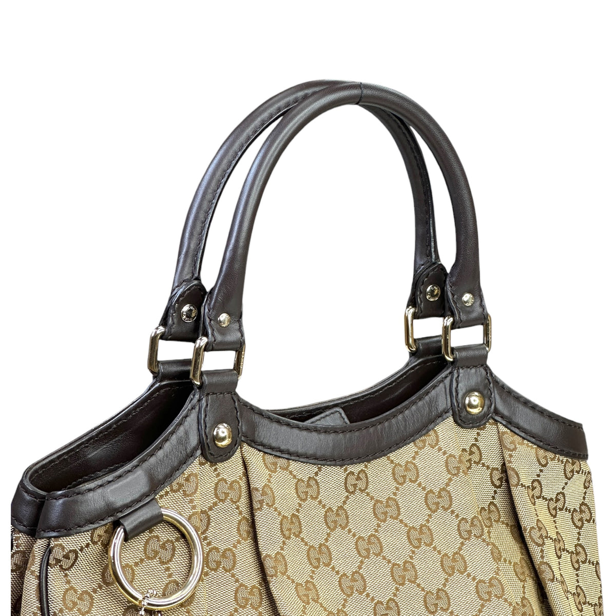 Gucci Sukey Beige Canvas Tote