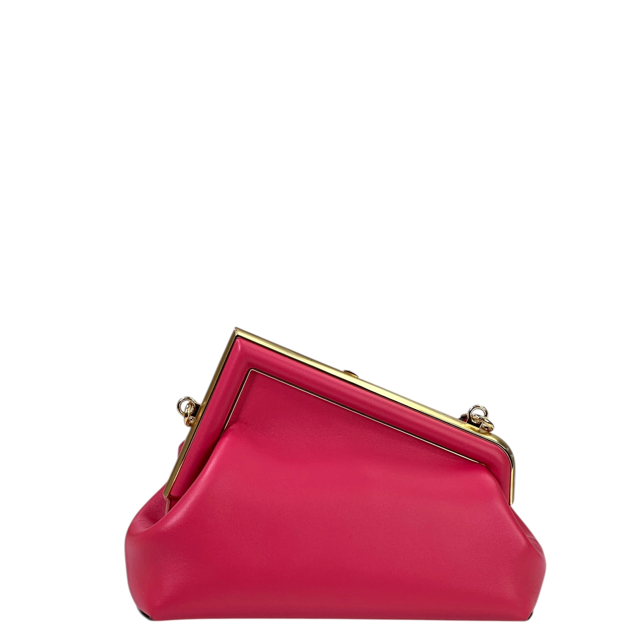Fendi First clutch bag fuchsia nappa leather