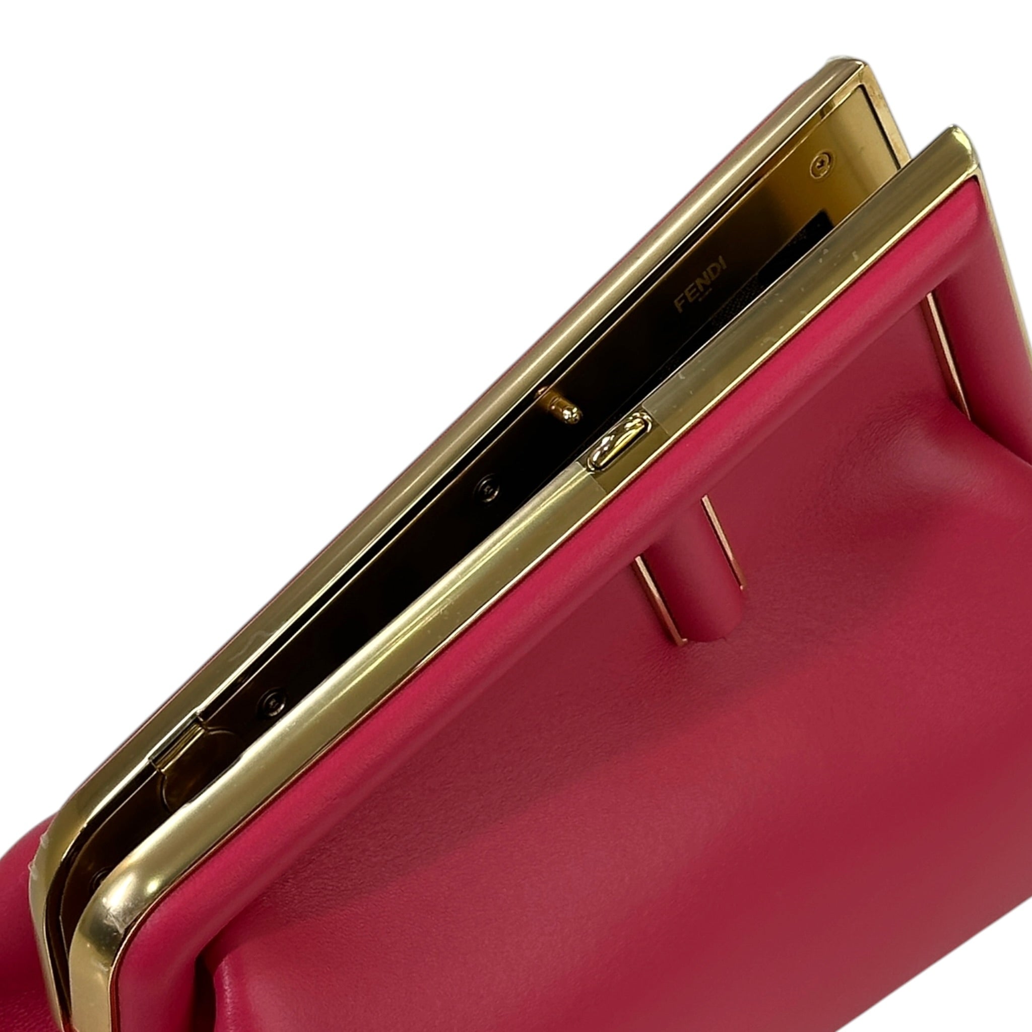 Fendi First clutch bag fuchsia nappa leather