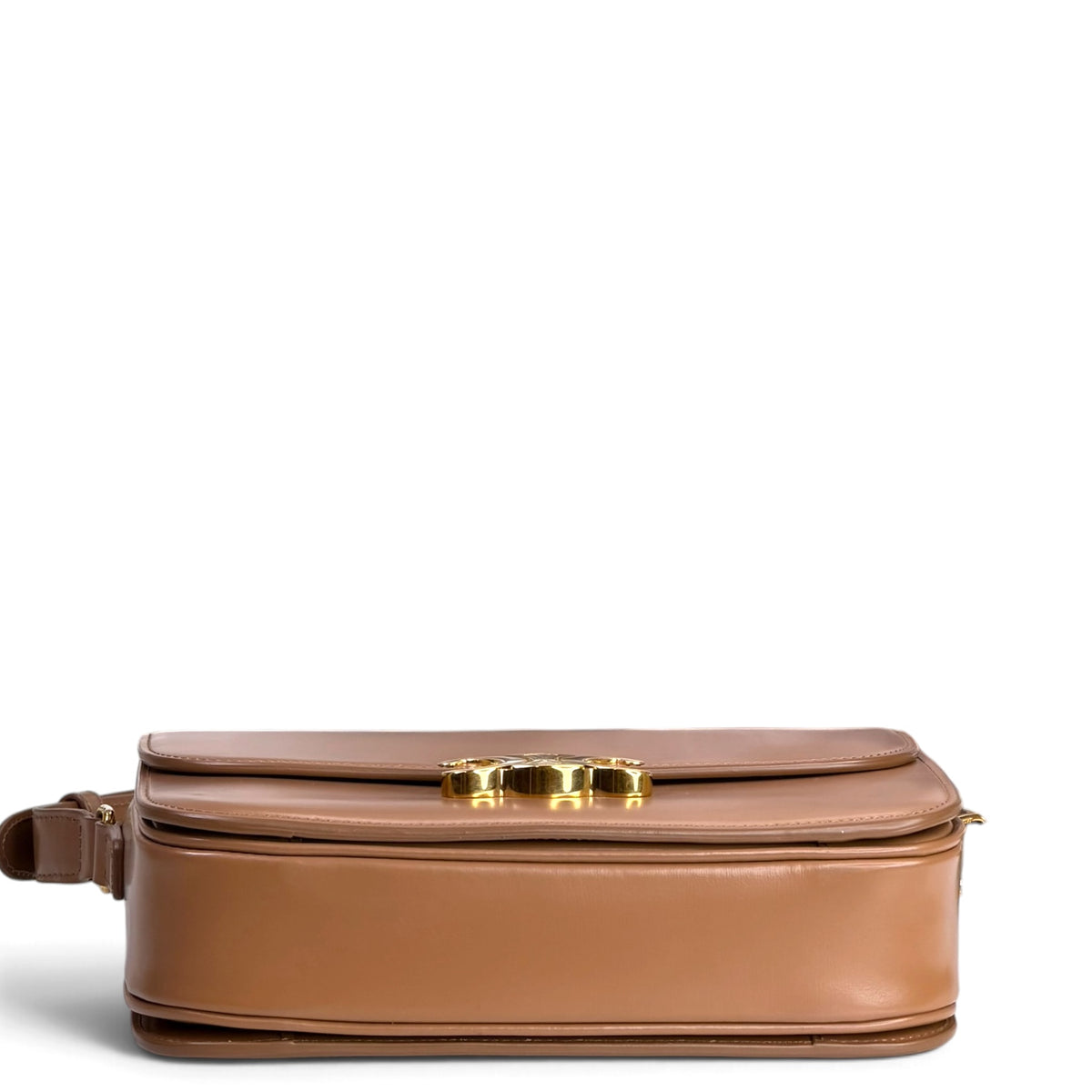 Celine Classique medium Tan calf skin leather Triomphe crossbody Bag