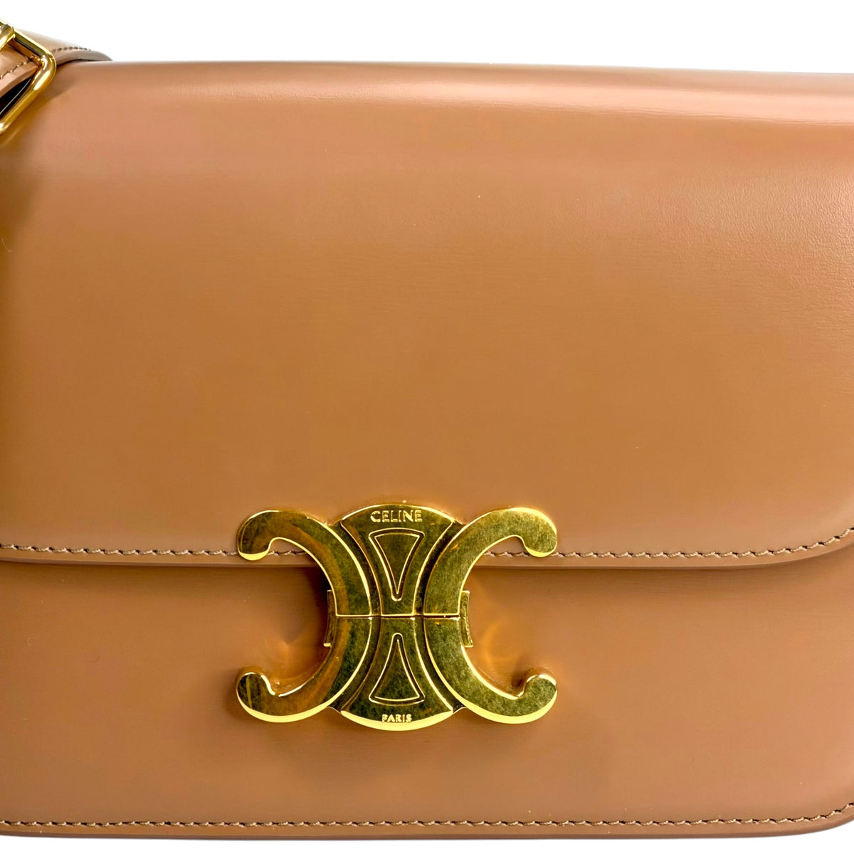 Celine teen tan leather Triomphe crossbody Bag