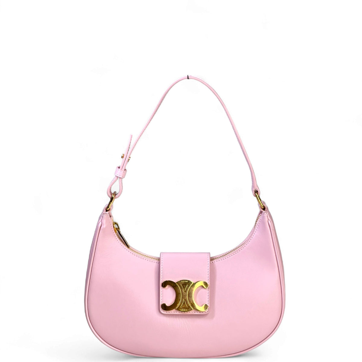 Celine Ava Triomphe pink Calfskin leather shoulder bag