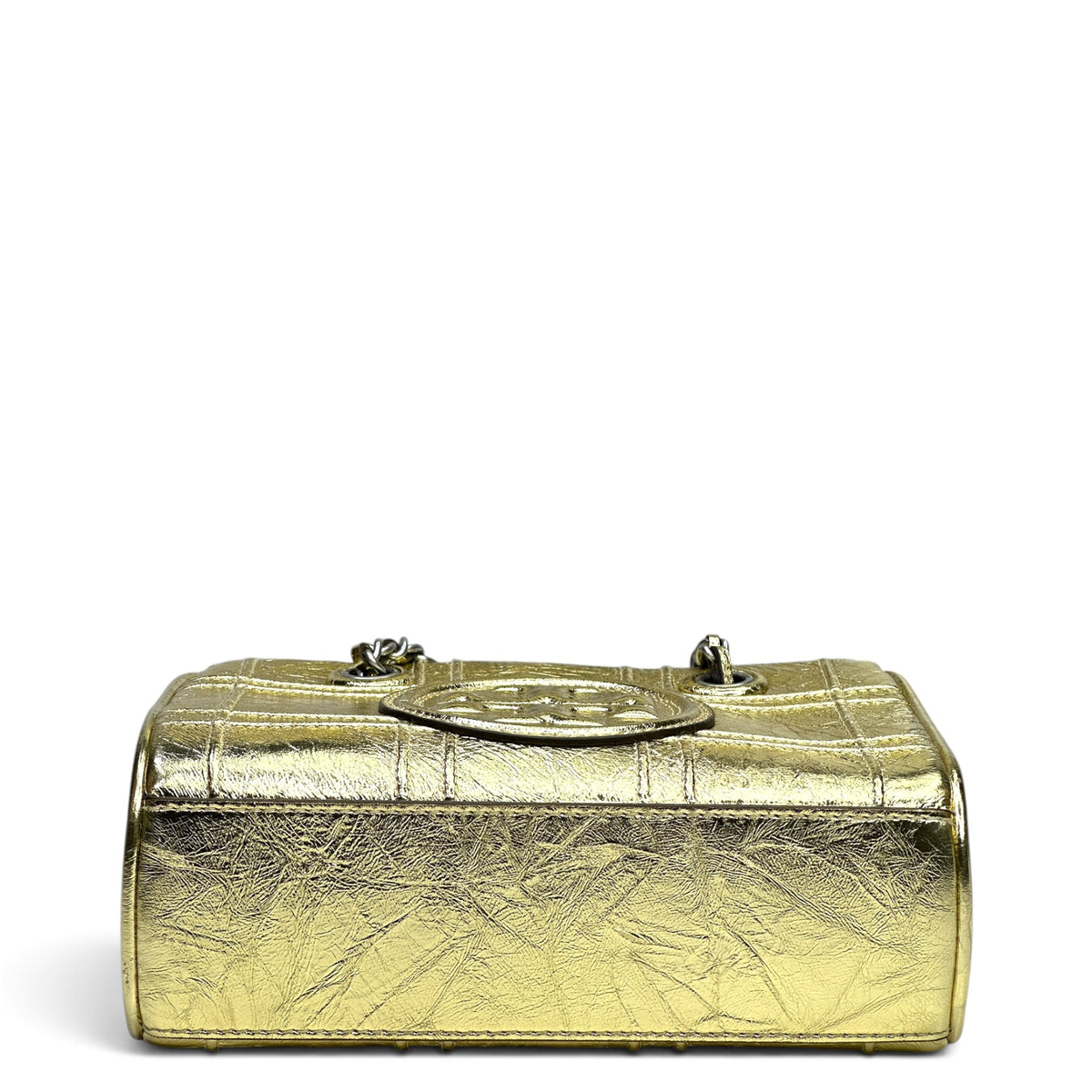 Tory burch mini Fleming gold leather chain hand bag