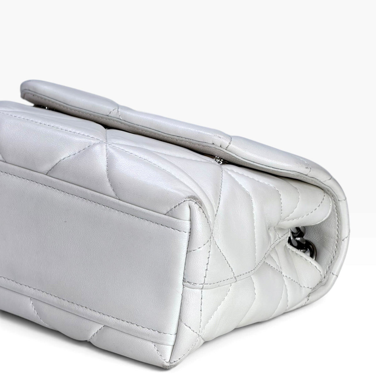 Prada spectrum small white leather shoulder / crossbody bag