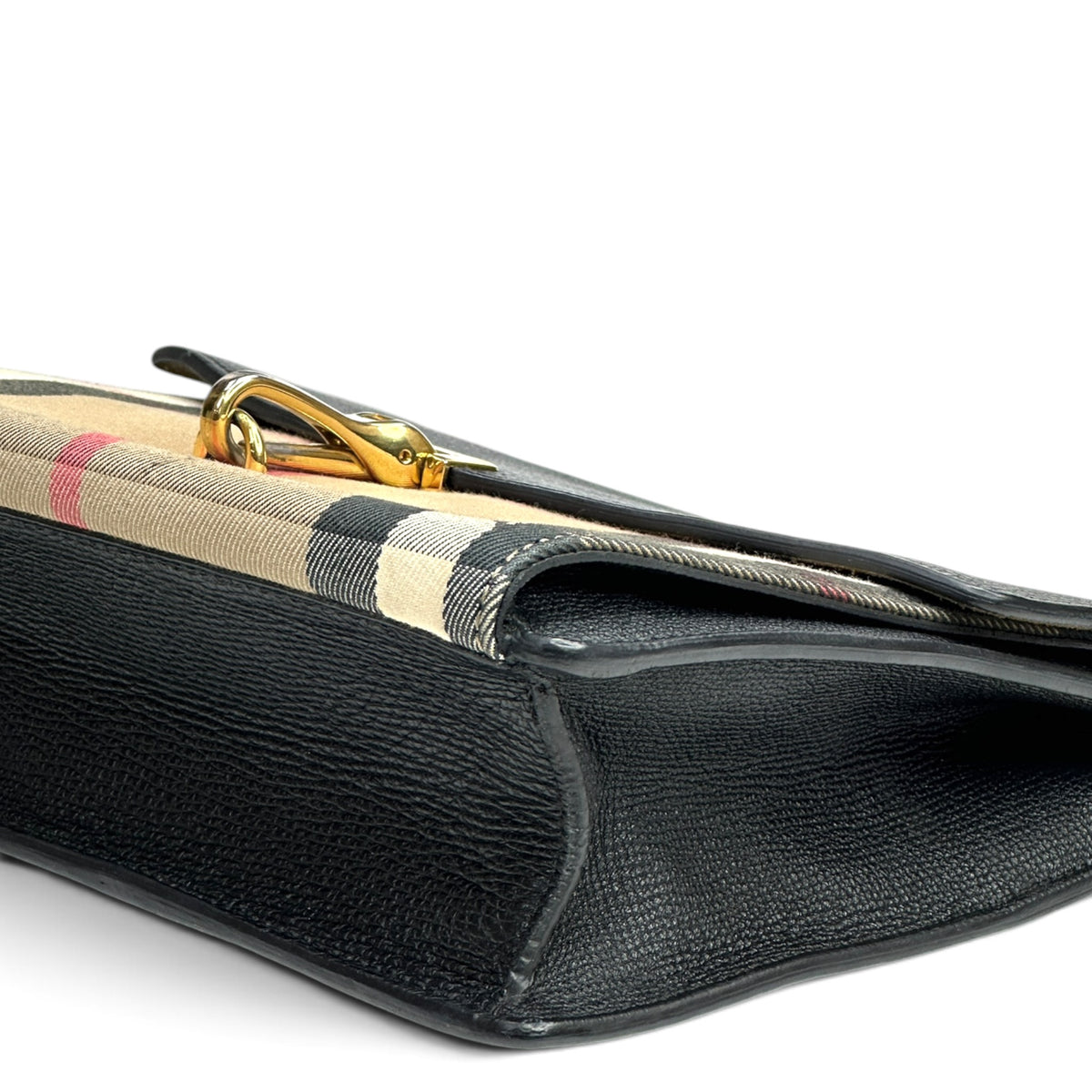 Burberry House Check Canvas and Black Leather Medium Crossbody Bag