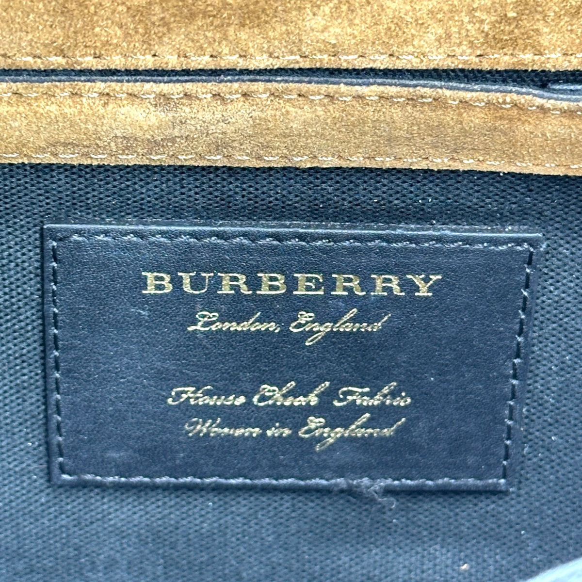 Burberry House Check Canvas and Black Leather Medium Crossbody Bag