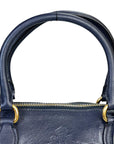 Prada Logo Embossed Satchel Baltico Glace Calf Leather