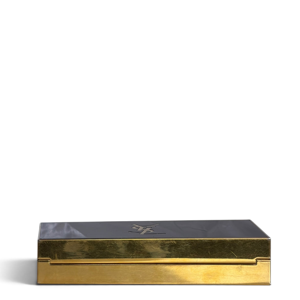 Saint Laurent Plexiglass Monogram Minaudiere Tuxedo Box Clutch with chain