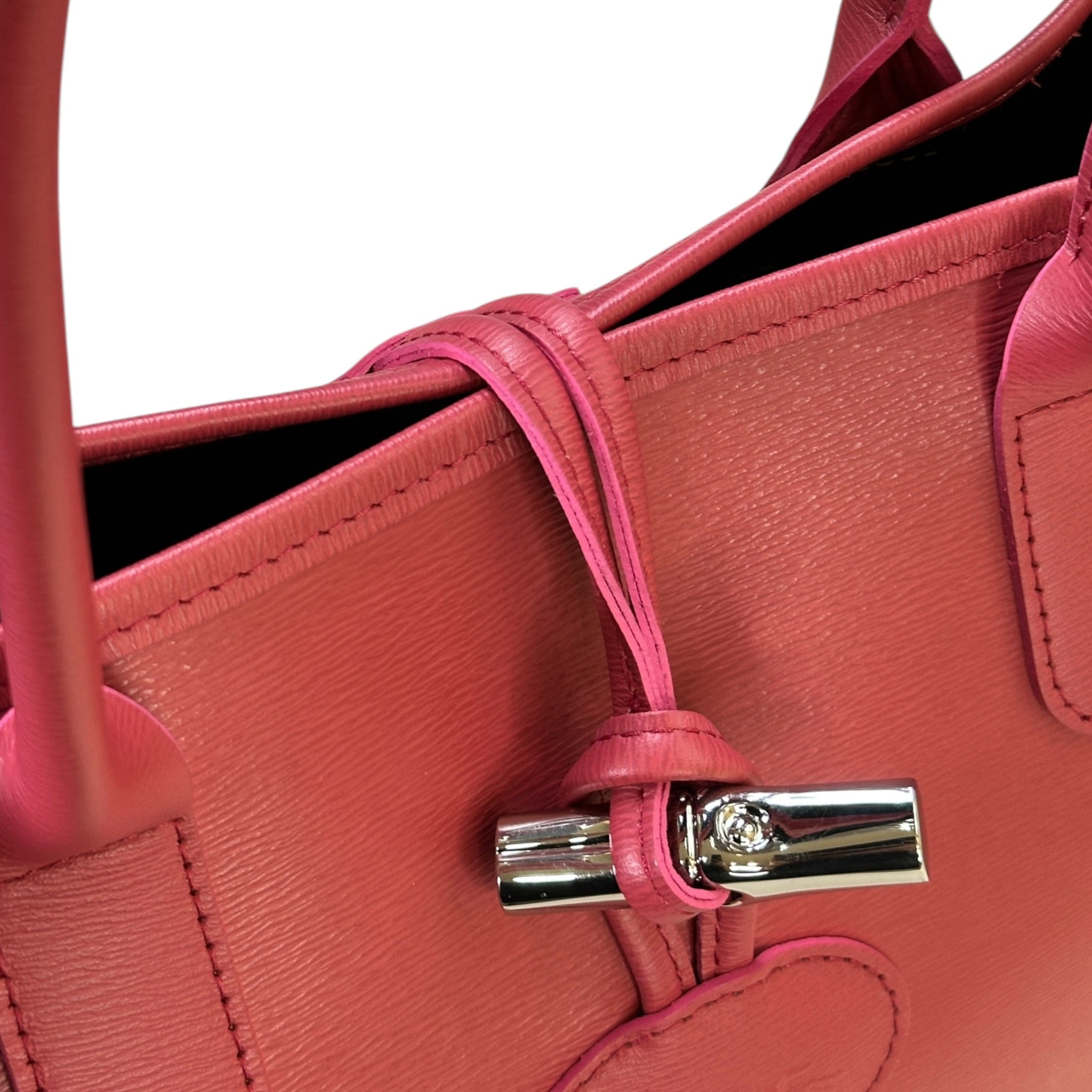 Longchamp Spring Fig Roseau Red Leather Tote