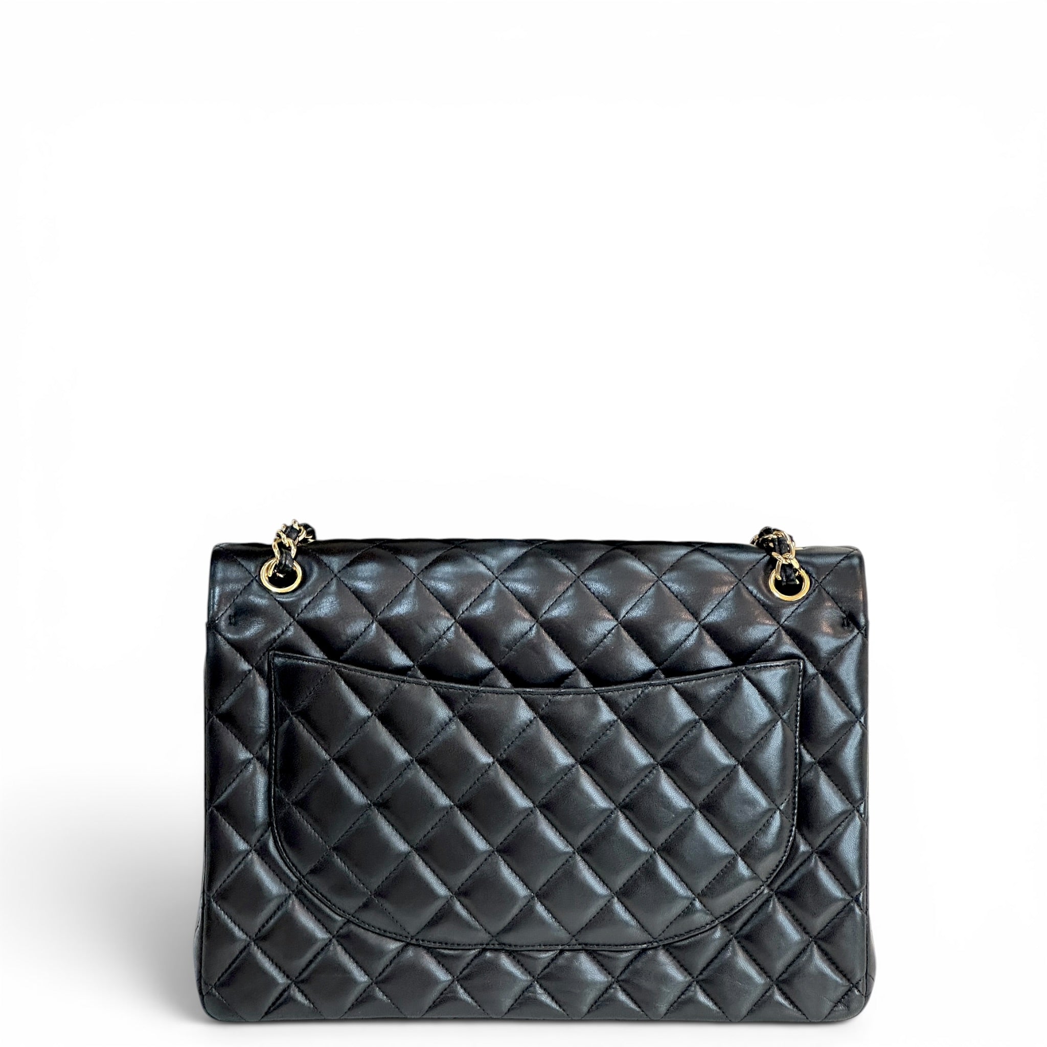 Chanel Classic Maxi Black Lambskin Flap Bag
