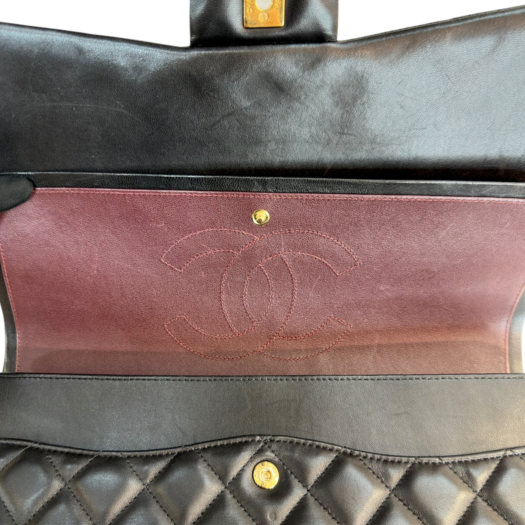 Chanel Classic Maxi Black Lambskin Flap Bag
