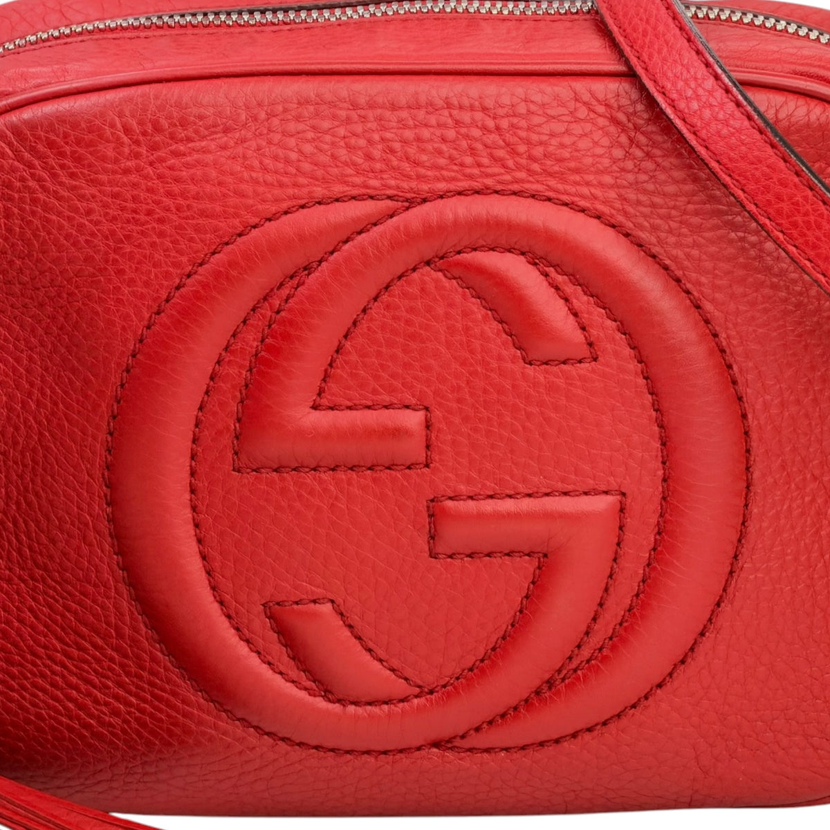 Gucci Soho Disco Small Red leather Crossbody Bag