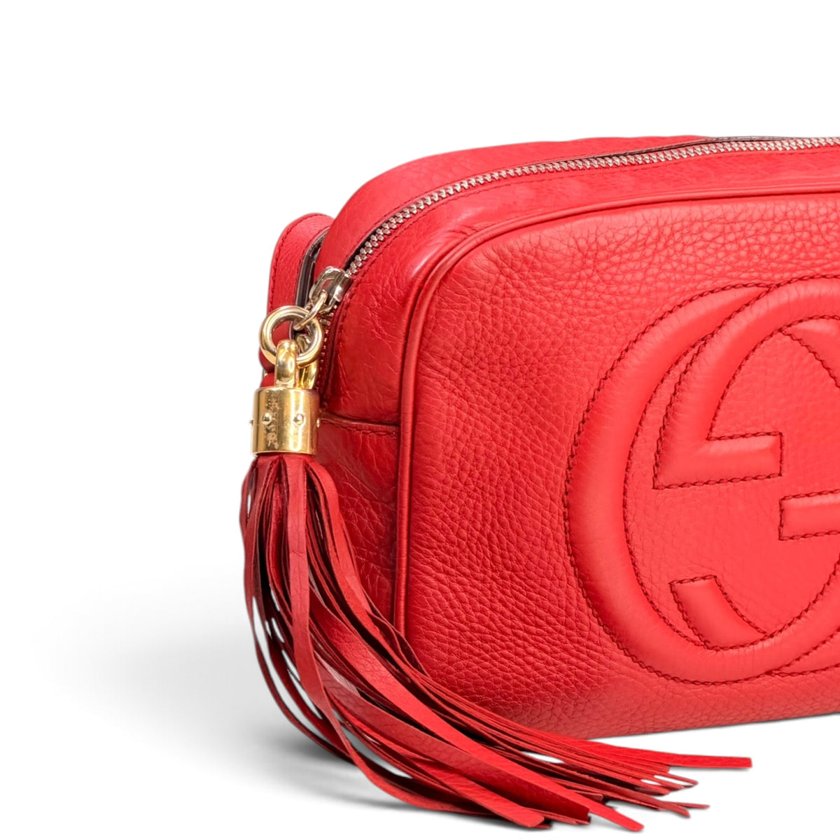 Gucci Soho Disco Small Red leather Crossbody Bag