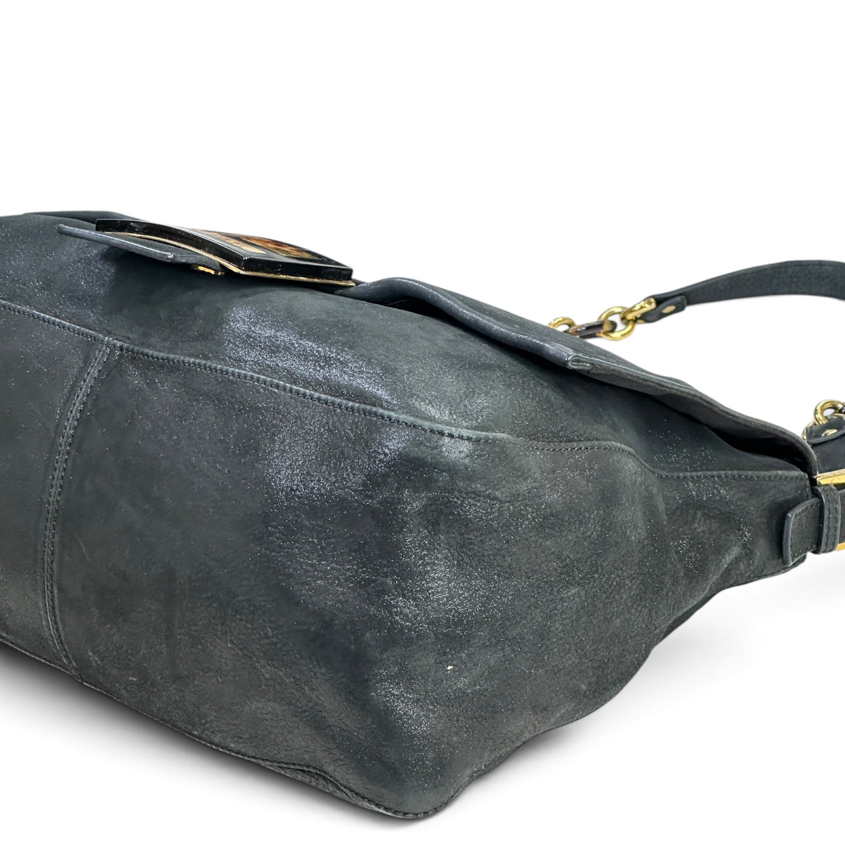 Fendi Zucca FF Mama Black Leather Handbag