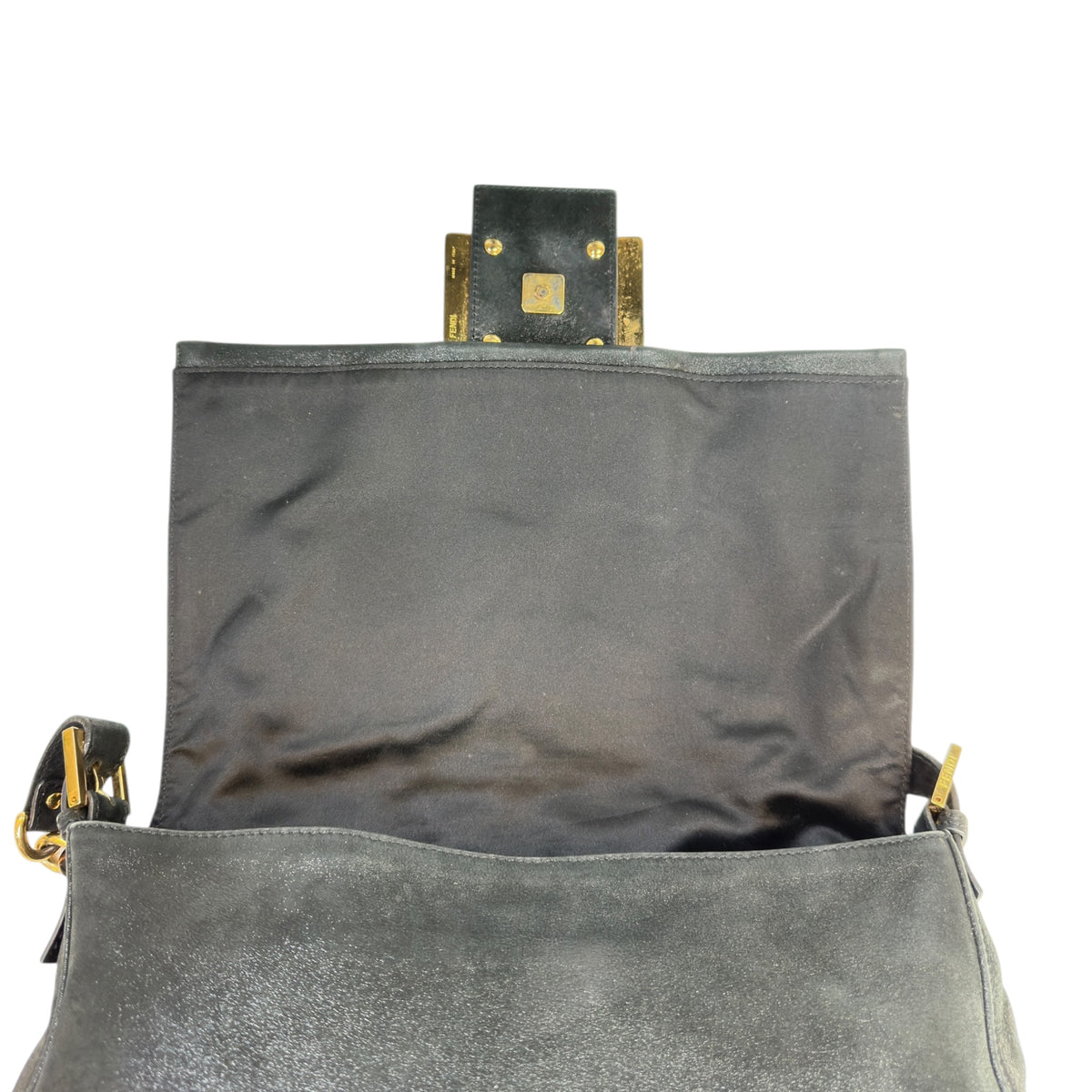 Fendi Zucca FF Mama Black Leather Handbag