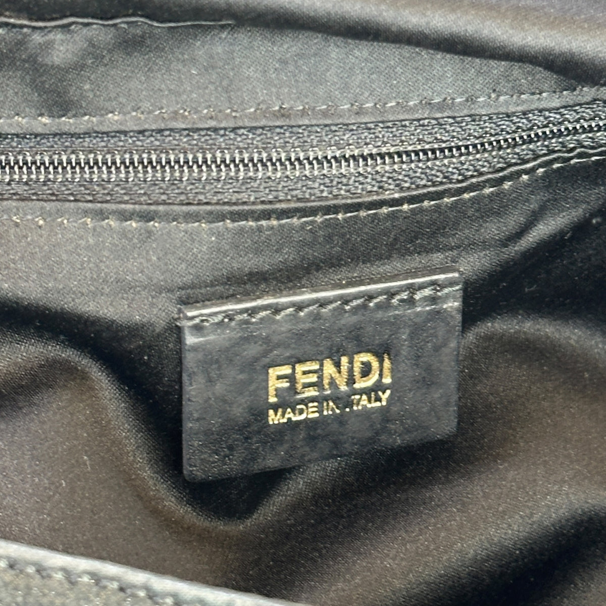 Fendi Zucca FF Mama Black Leather Handbag