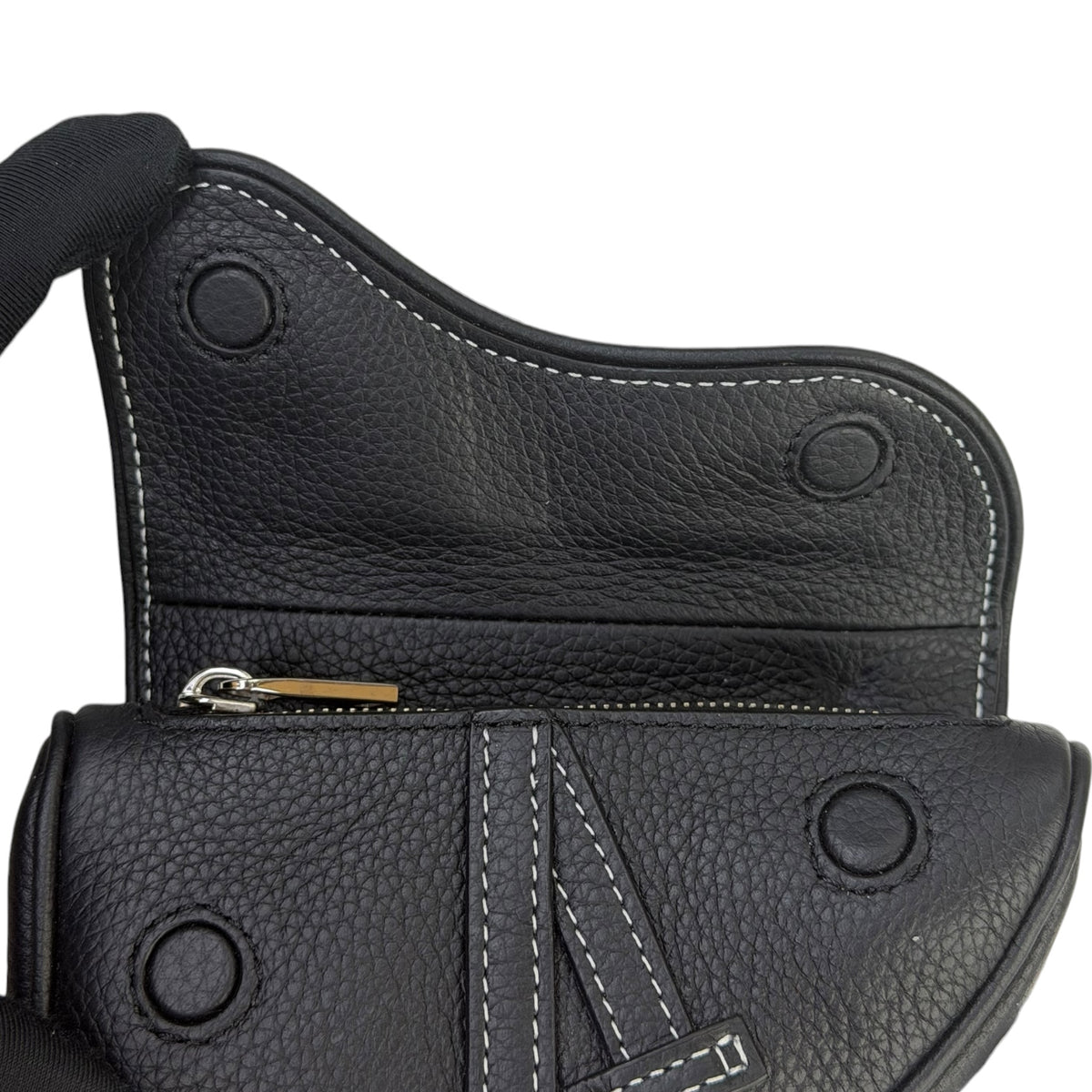 Dior micro black calf skin saddle bag