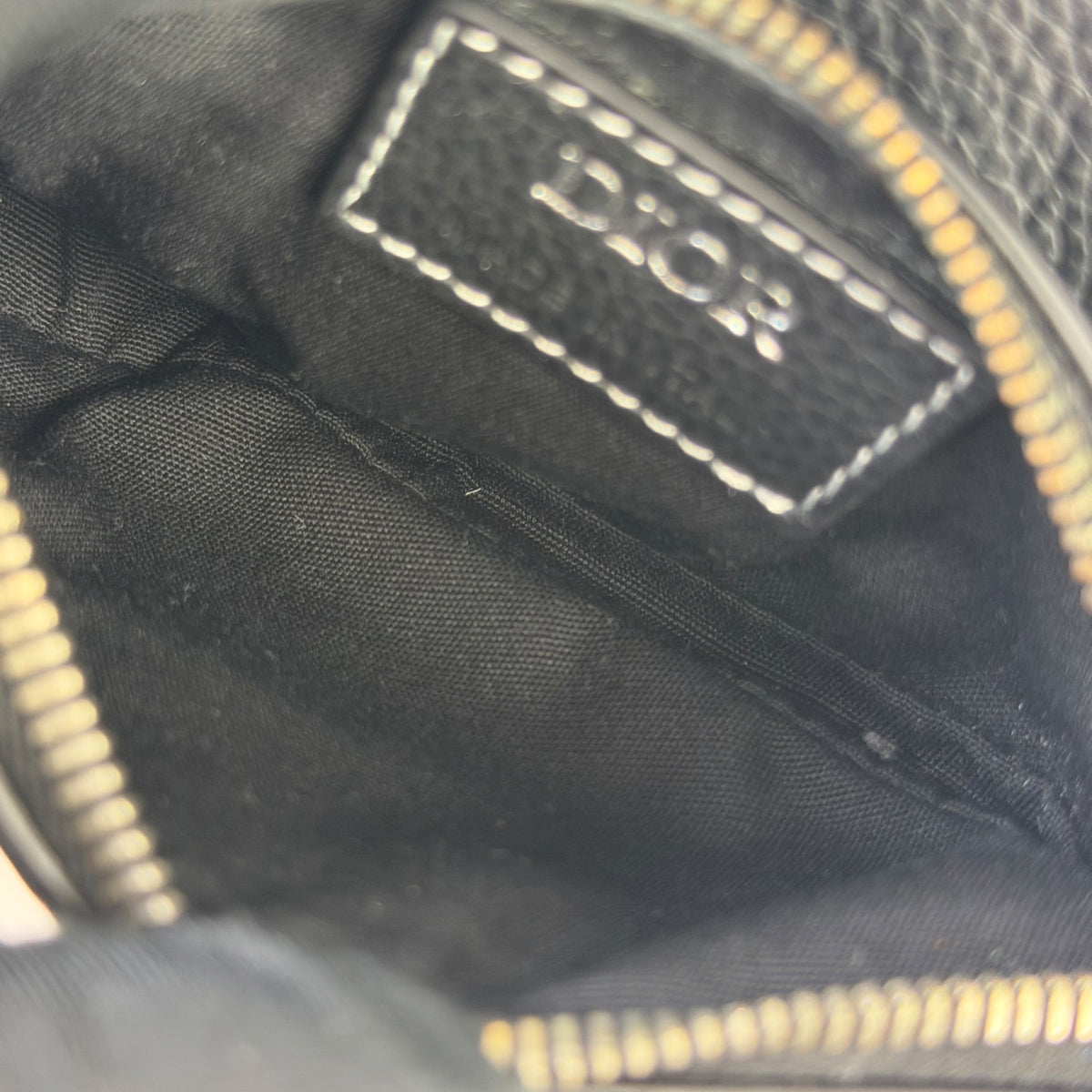 Dior micro black calf skin saddle bag
