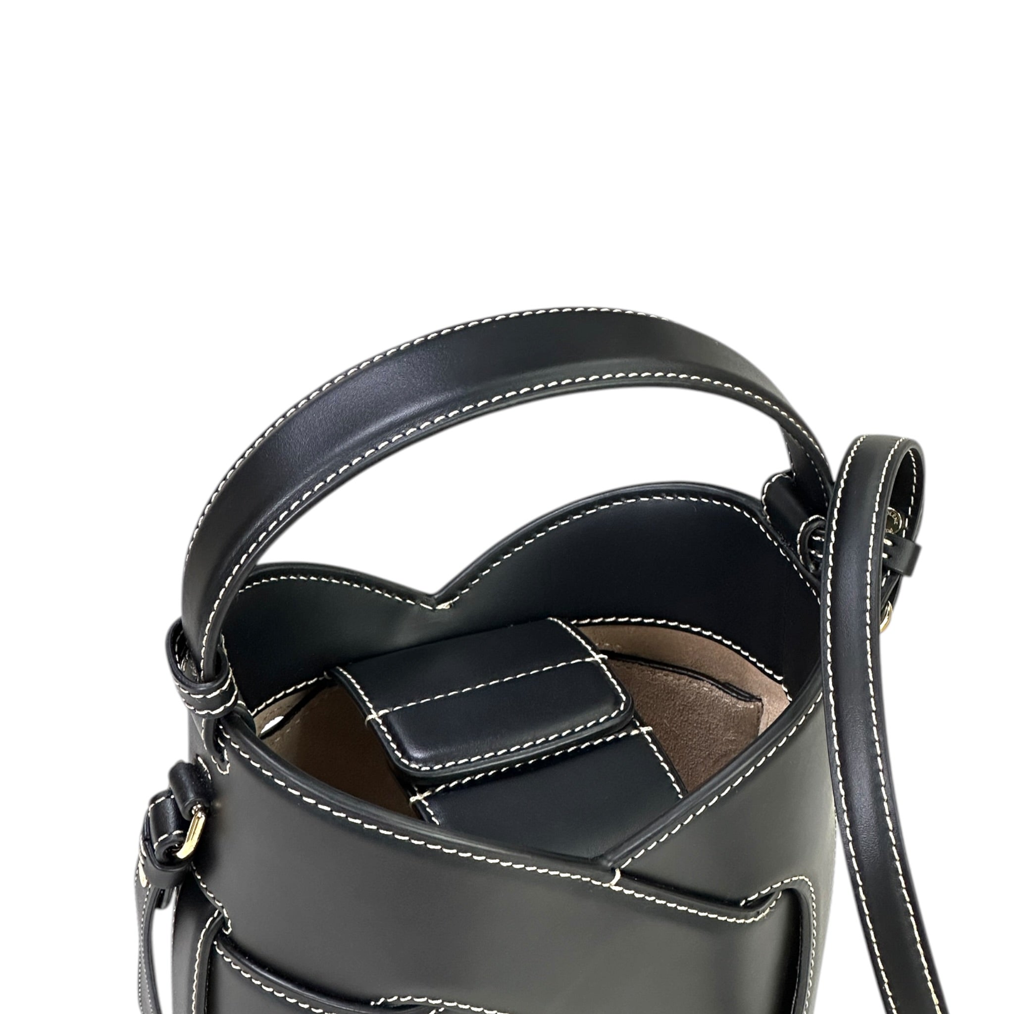 Polène Nodde Seau Edition Black Calf Leather