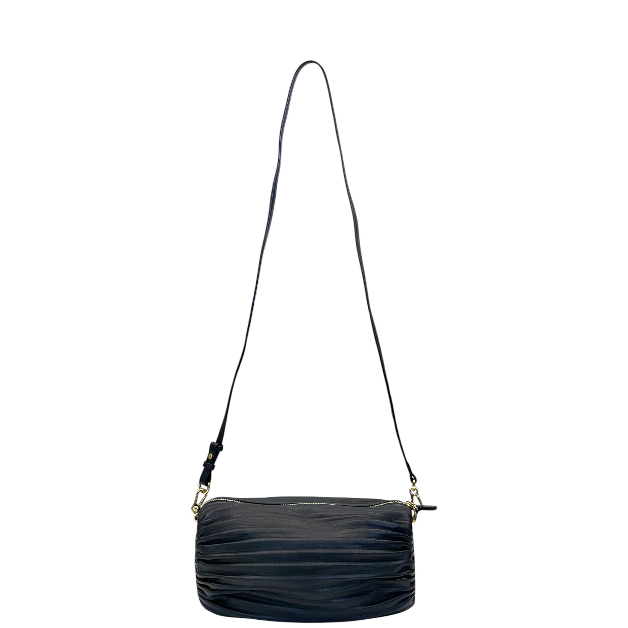 Loewe Bracelet Pouch Black Pleated Nappa Lambskin