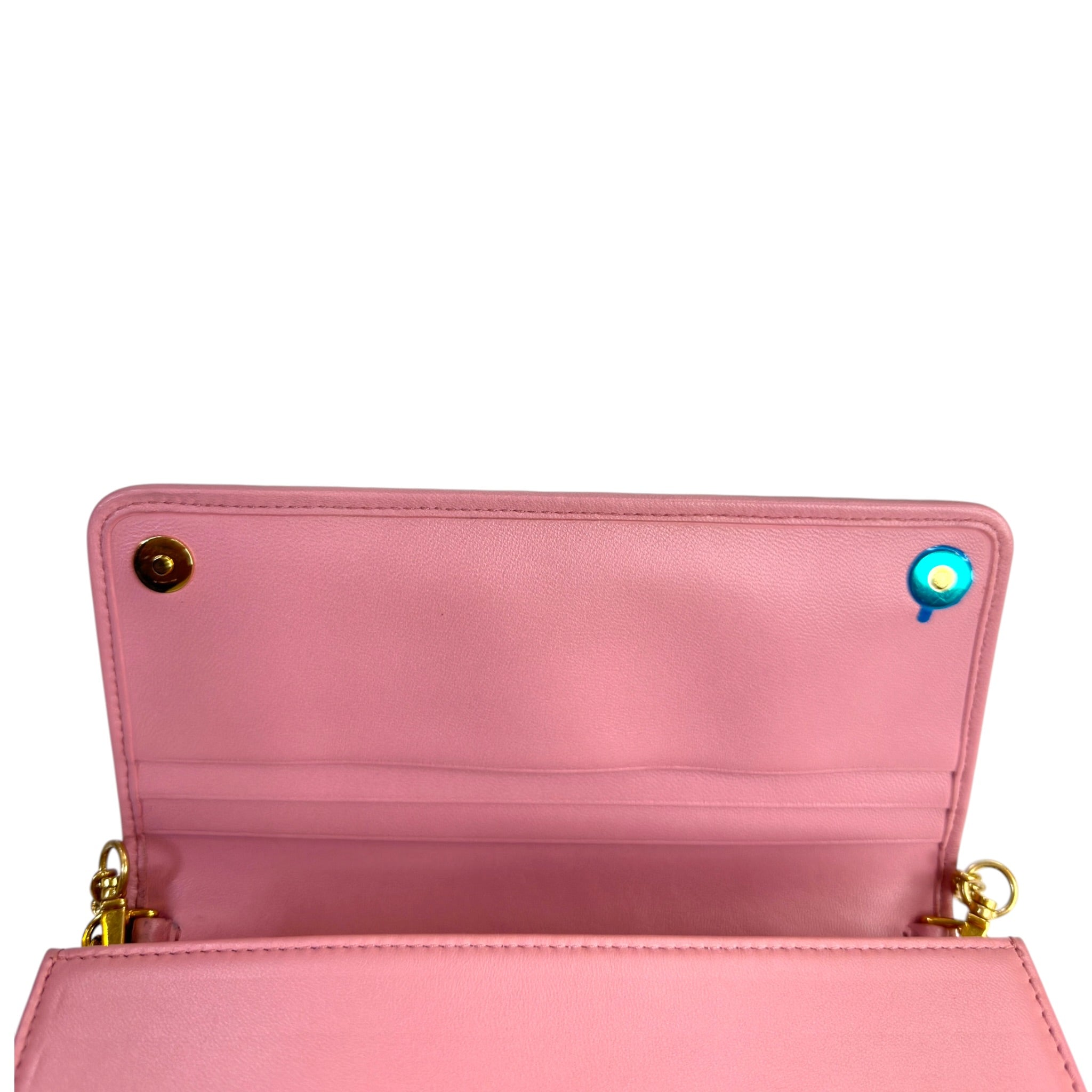 Miu Miu Pink Quilted Matelasse nappa Leatehr wallet