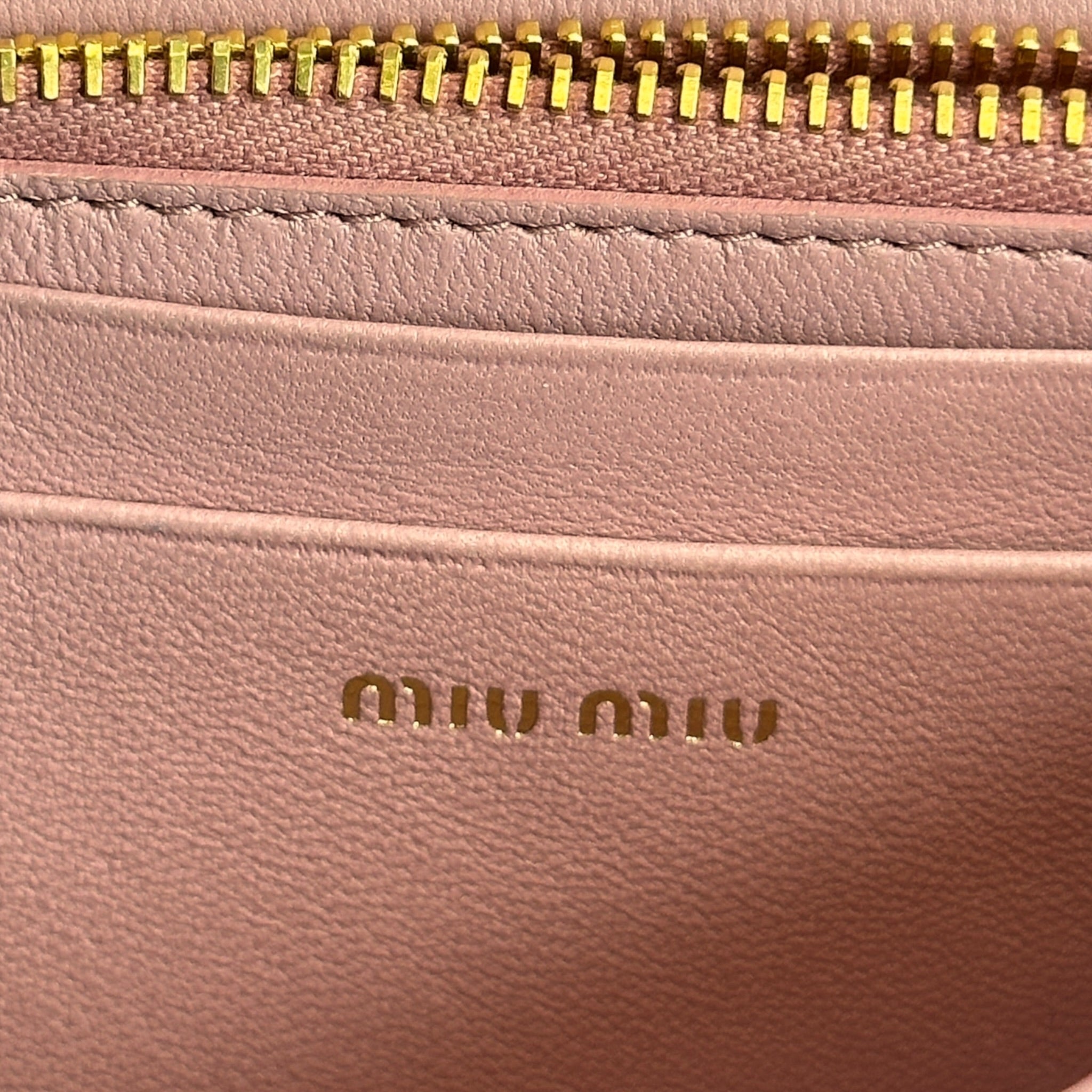 Miu Miu Pink Quilted Matelasse nappa Leatehr wallet