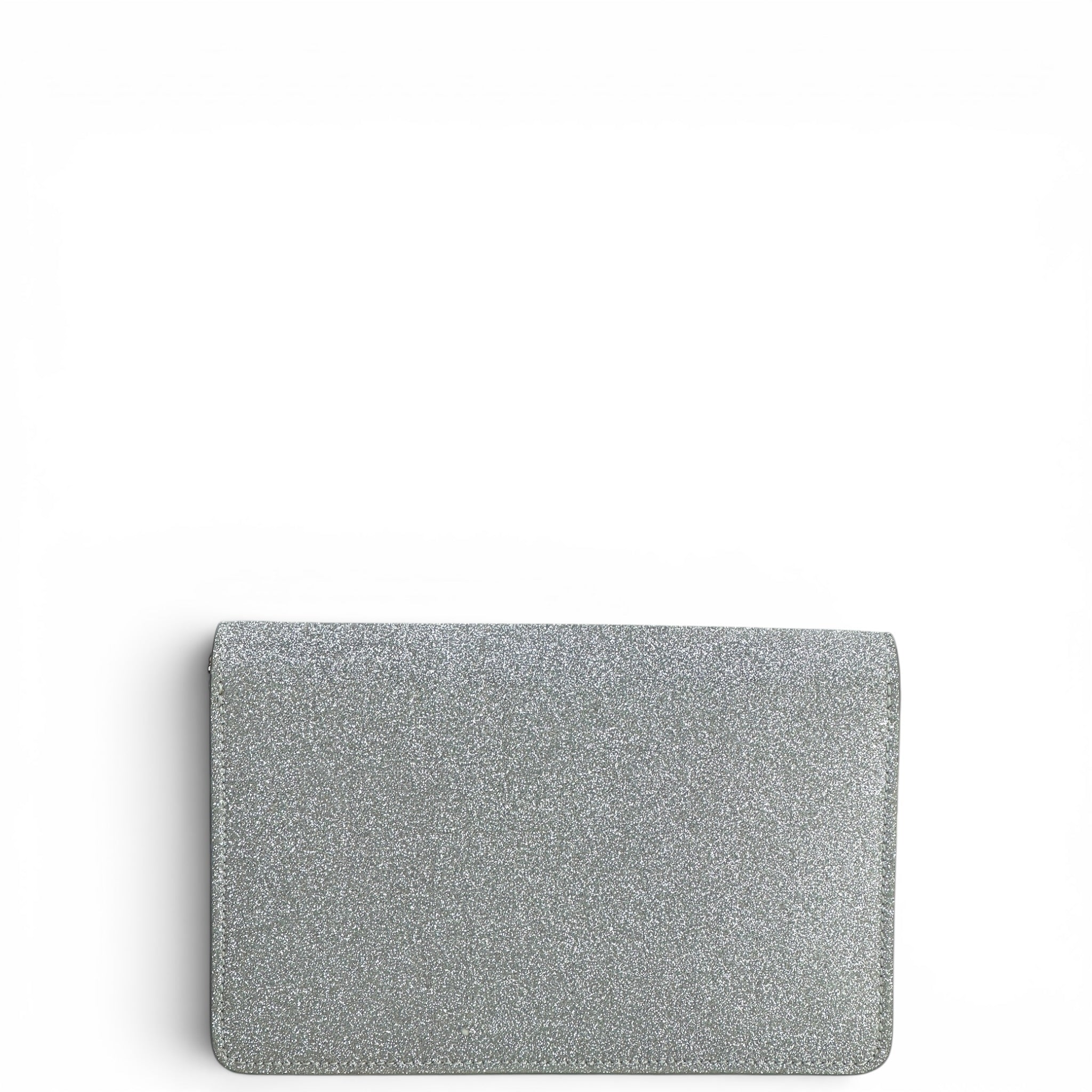 Jimmy Choo Palace Star Lock Silver Glitter Crossbody Bag