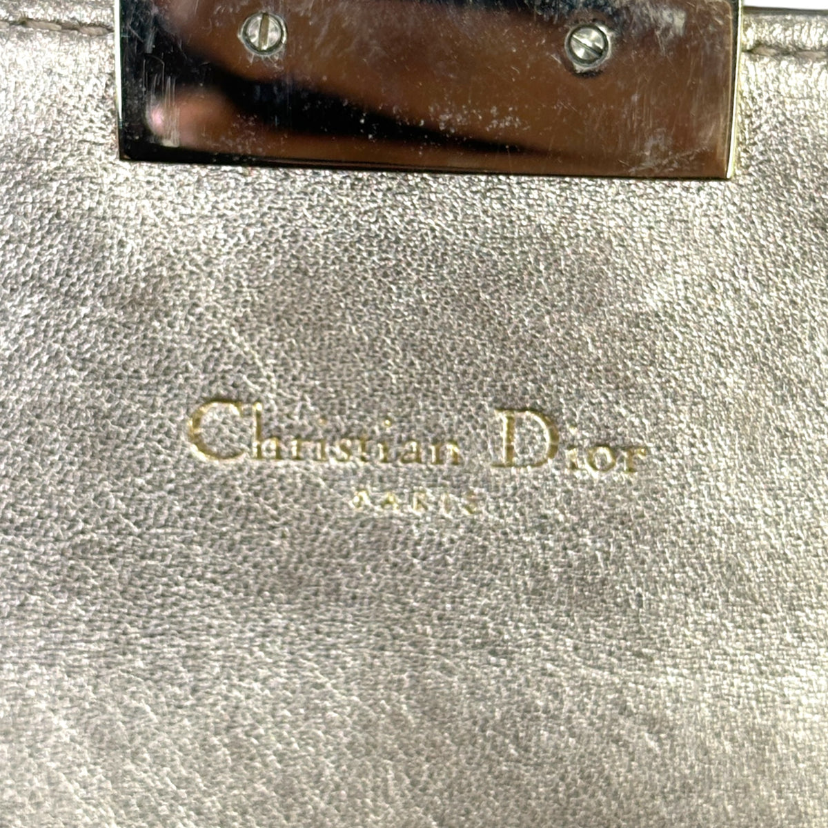 Miss Dior Metallic Golden Leather Promenade Pouch Crossbody Bag
