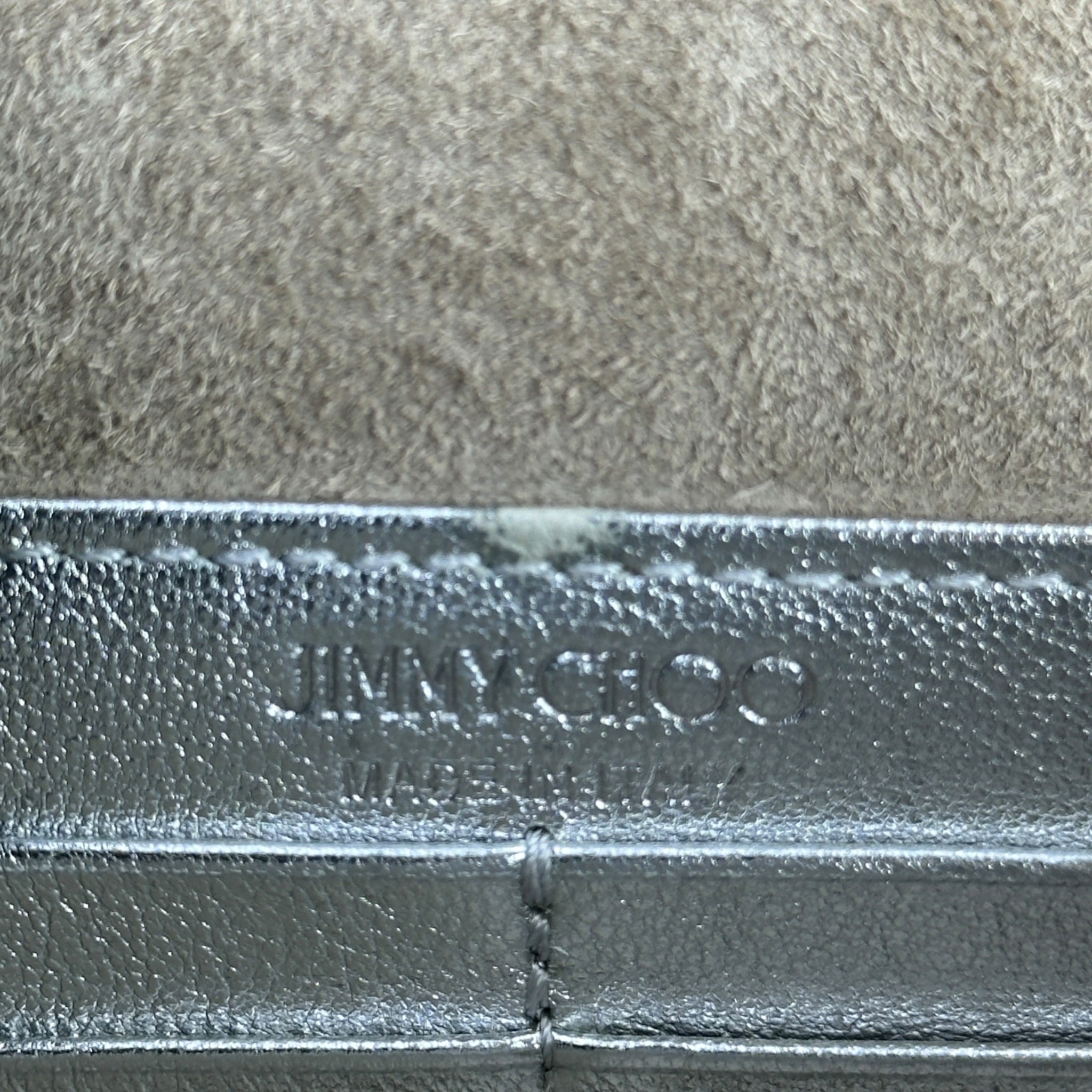 Jimmy Choo Palace Star Lock Silver Glitter Crossbody Bag