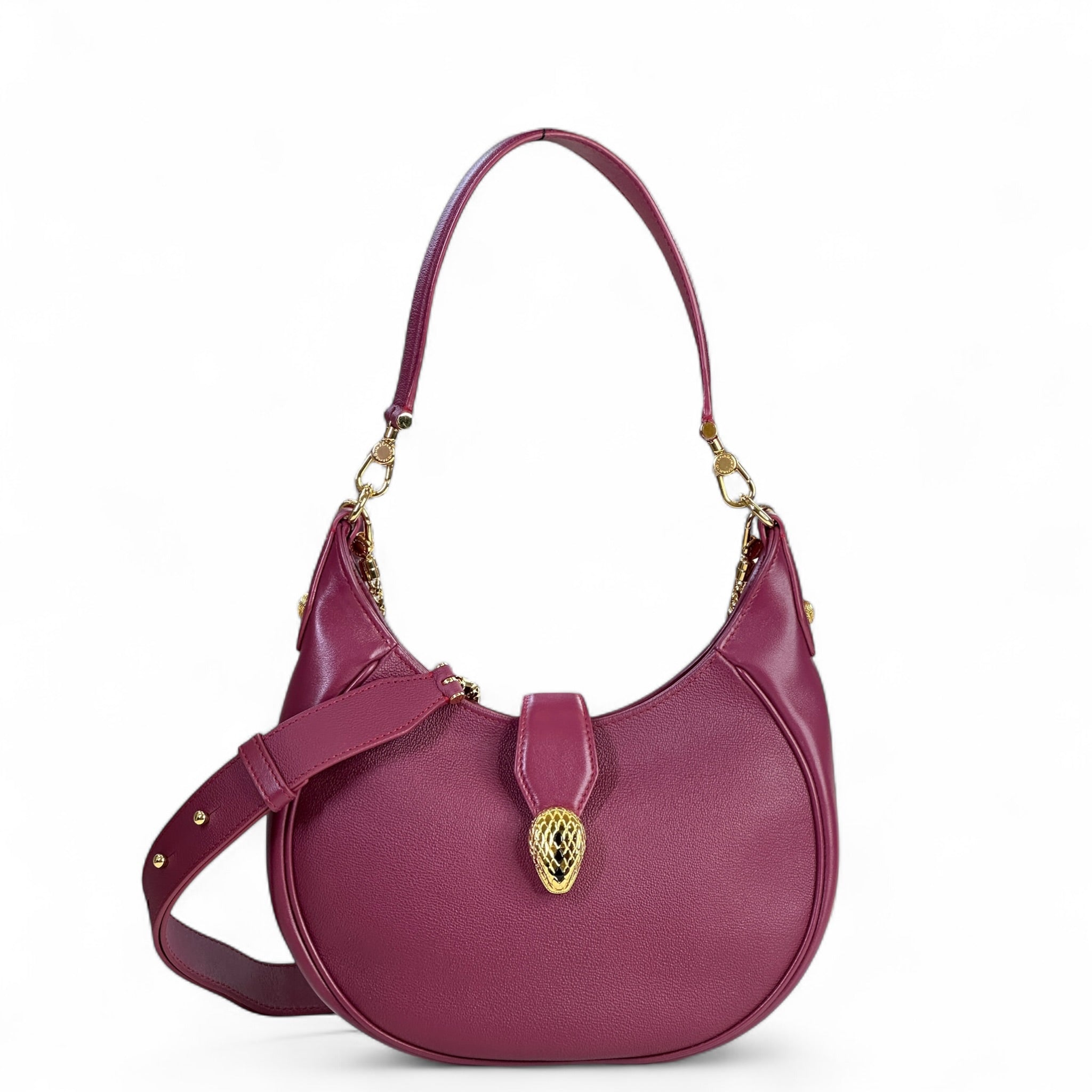 Bvlgari Serpenti Ellipse bag magenta pink calf leather