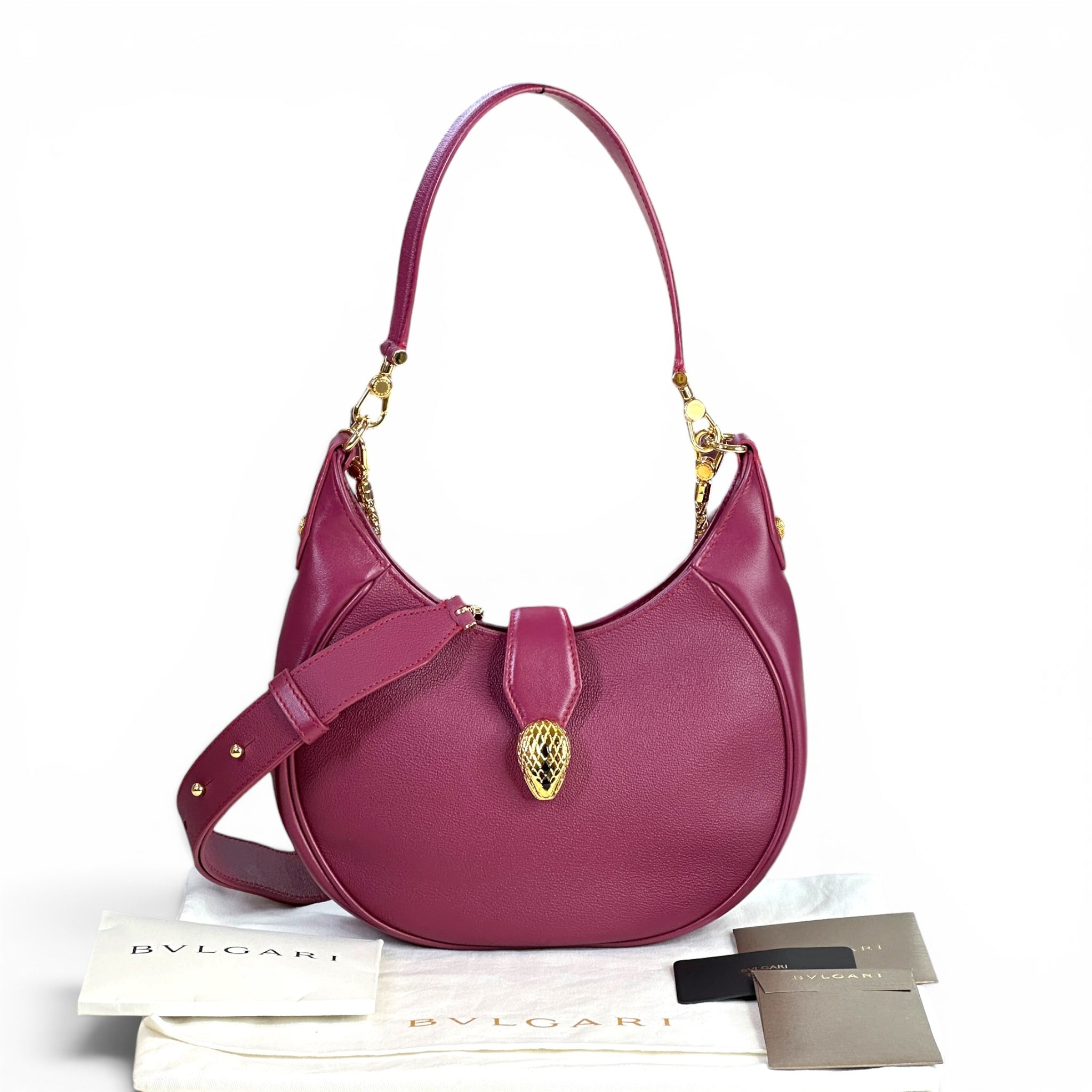 Bvlgari Serpenti Ellipse bag magenta pink calf leather