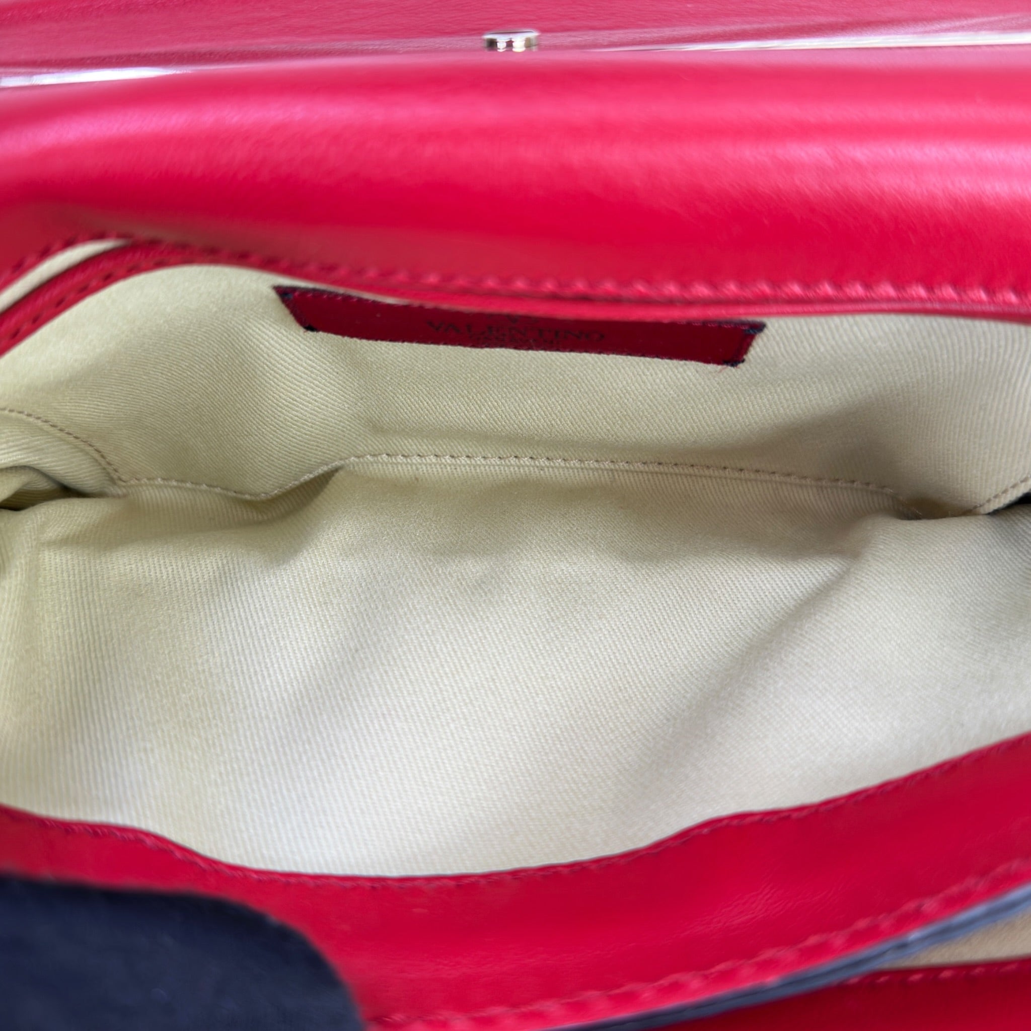 Valentino Bow Chain Clutch Red Lambskin