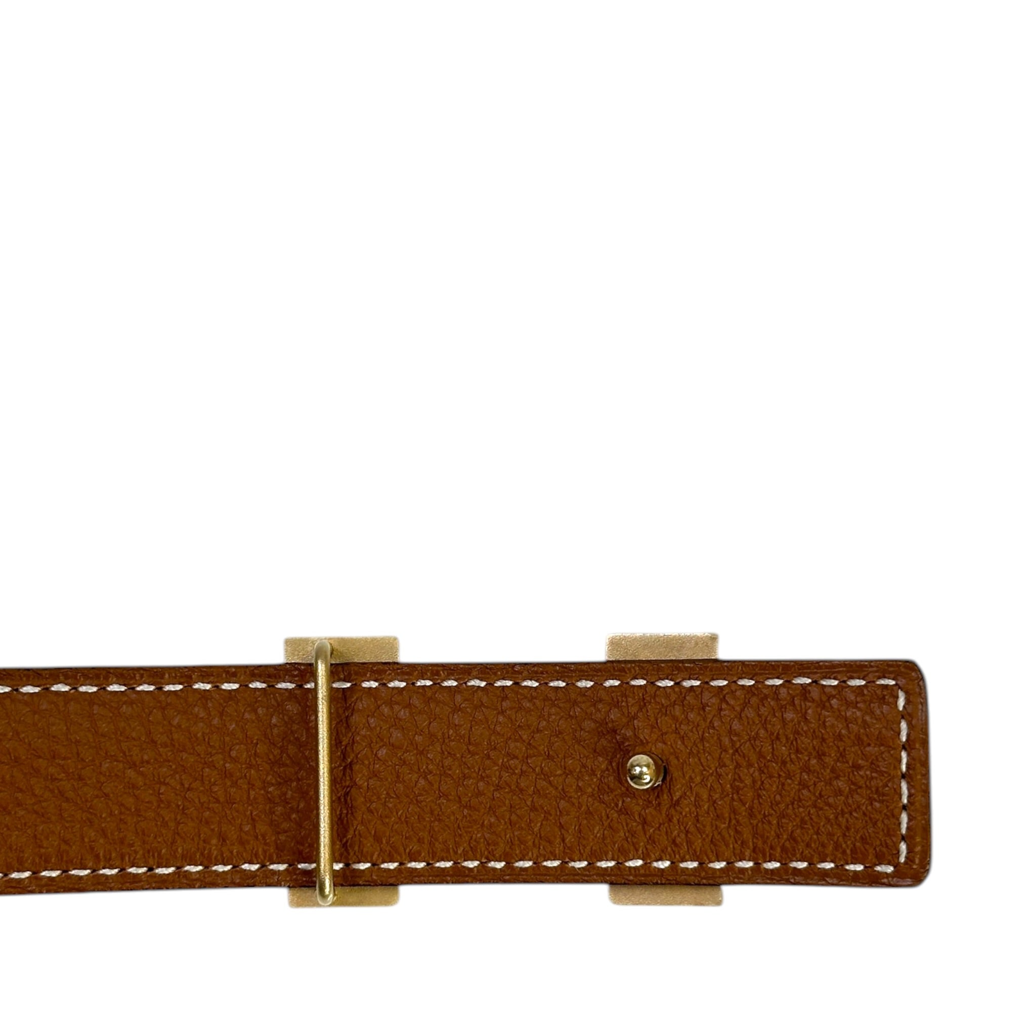 Hermès Mini H Buckle Reversible Belt Gold Black GHW