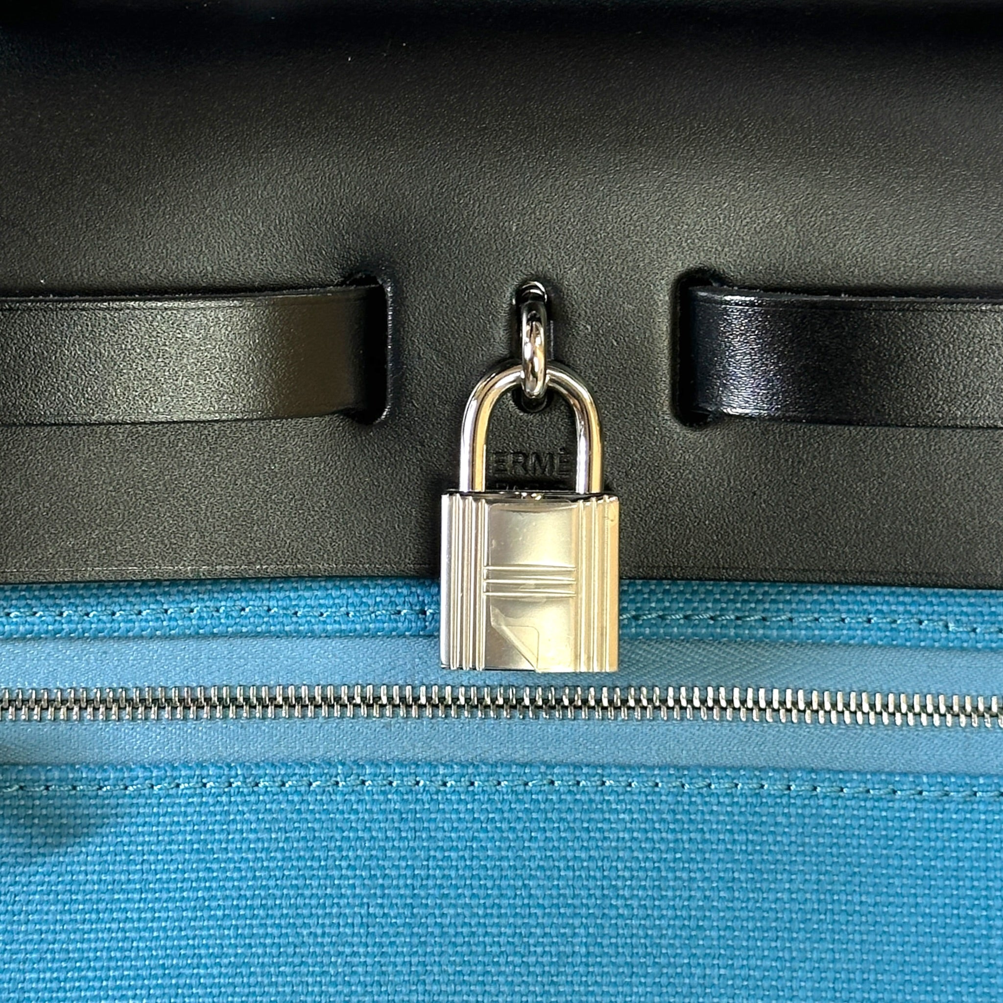 Hermès Herbag Zip 31 Bleu Jean Canvas PHW