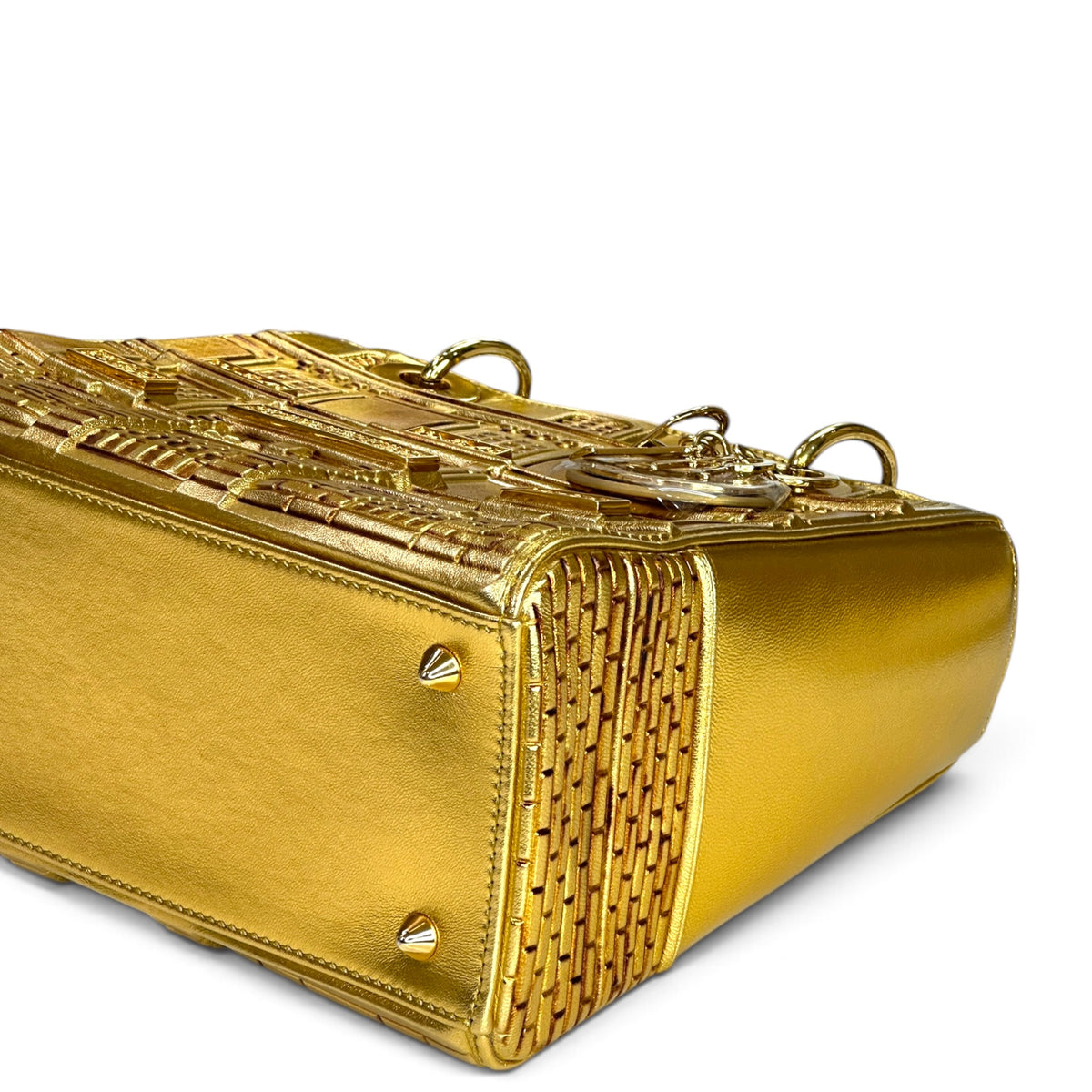 Lady Dior Art Limited Edition Medium Gold Leather Hand Bag