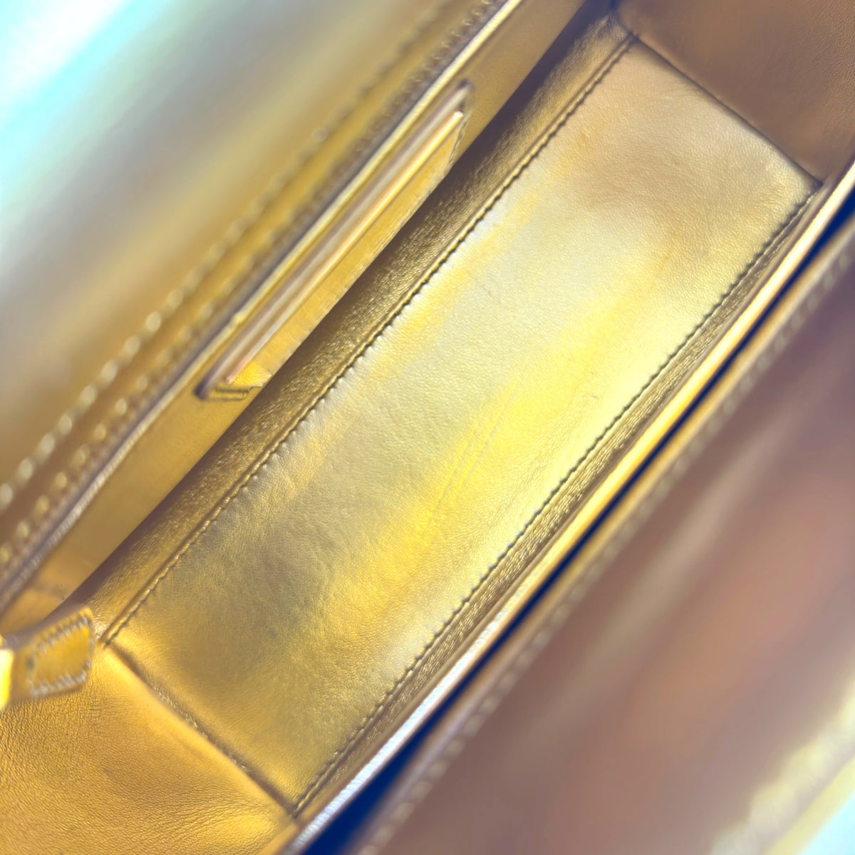 Lady Dior Art Limited Edition Medium Gold Leather Hand Bag