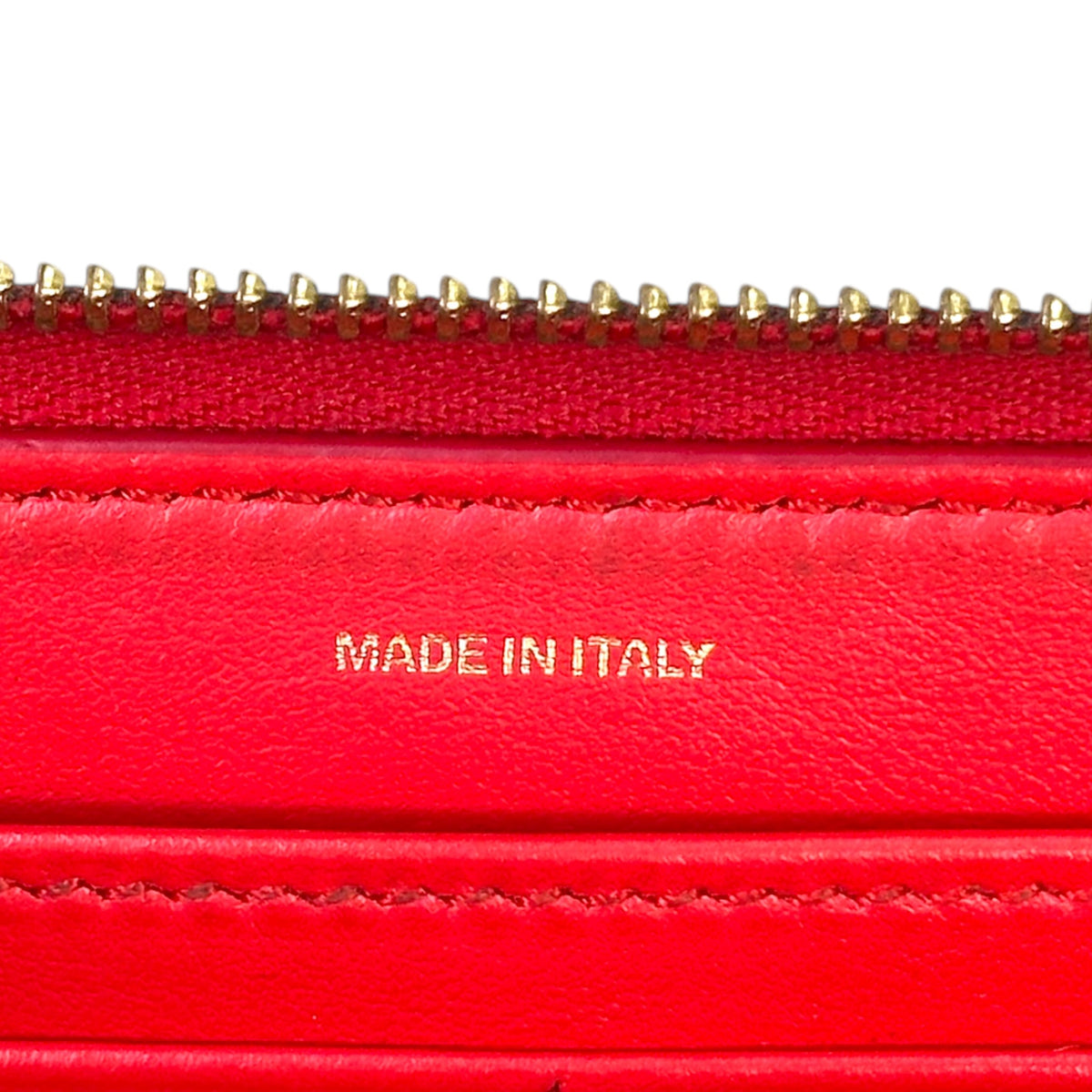 Burberry Red Leather Zip Around Long Wallet