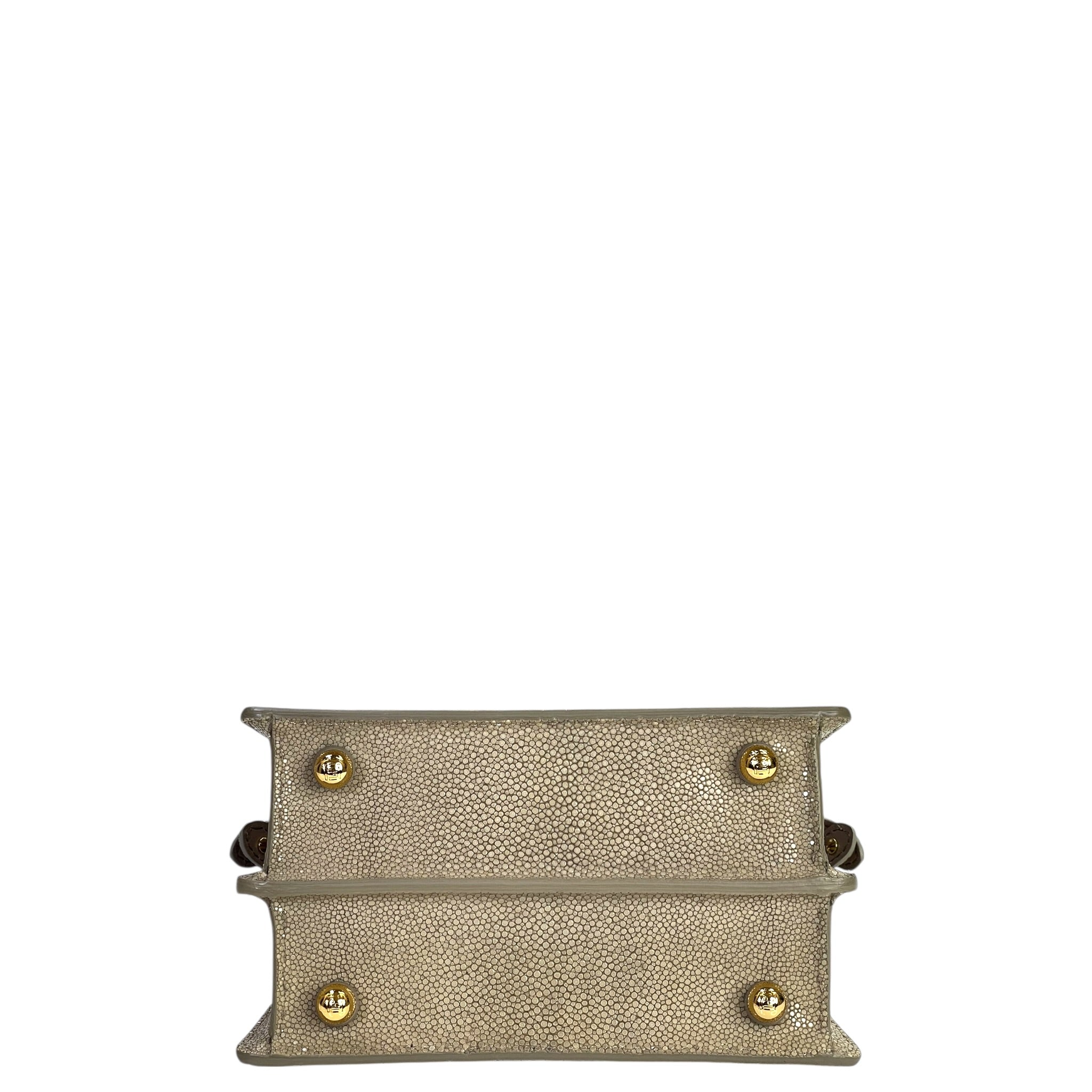 Fendi Peekaboo ISeeU Petite Bag Beige Stingray Leather